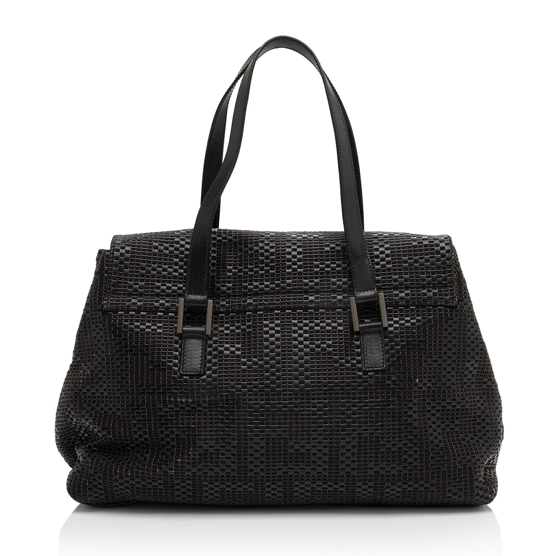 Fendi Zucca Forever Shoulder Bag Shf Qqfmfo Leather Large Woven
