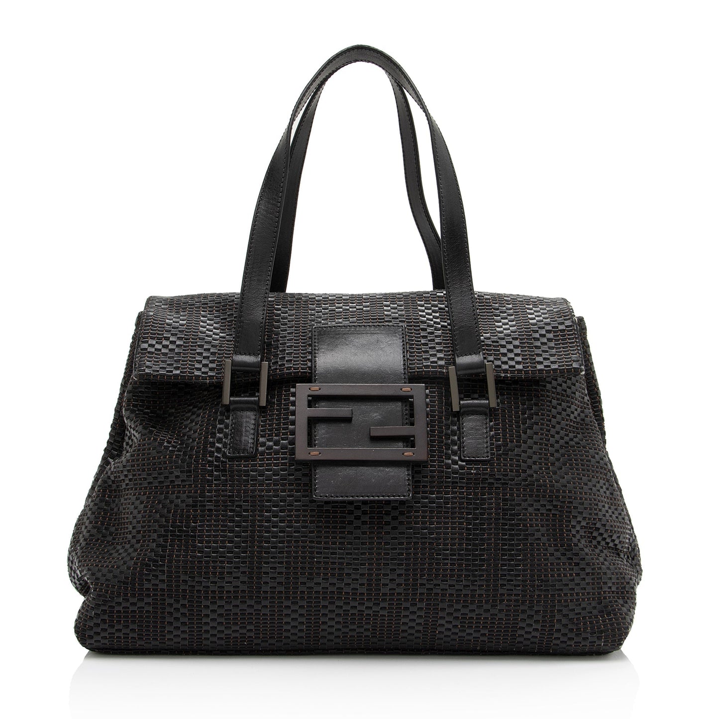 Fendi Zucca Forever Shoulder Bag Shf Qqfmfo Leather Large Woven