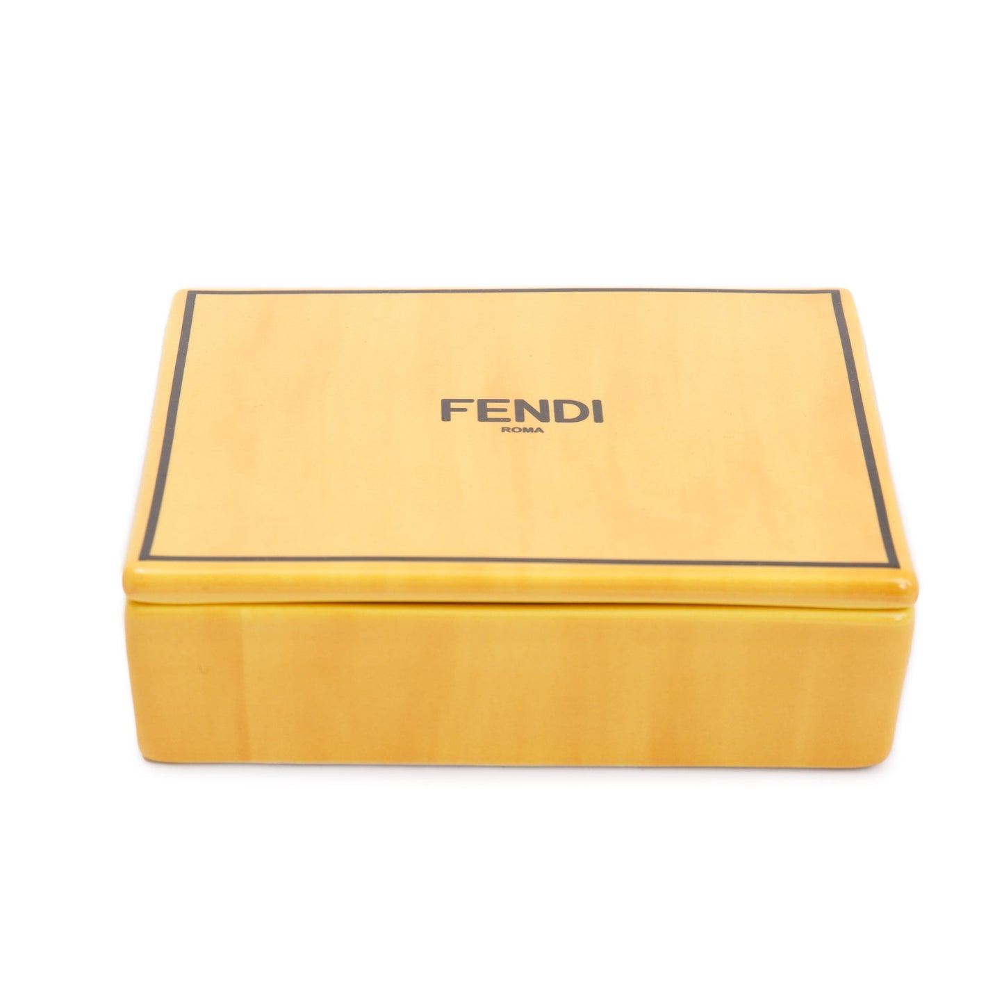 Fendi Yellow Ceramic Covered Box Travel Bag
