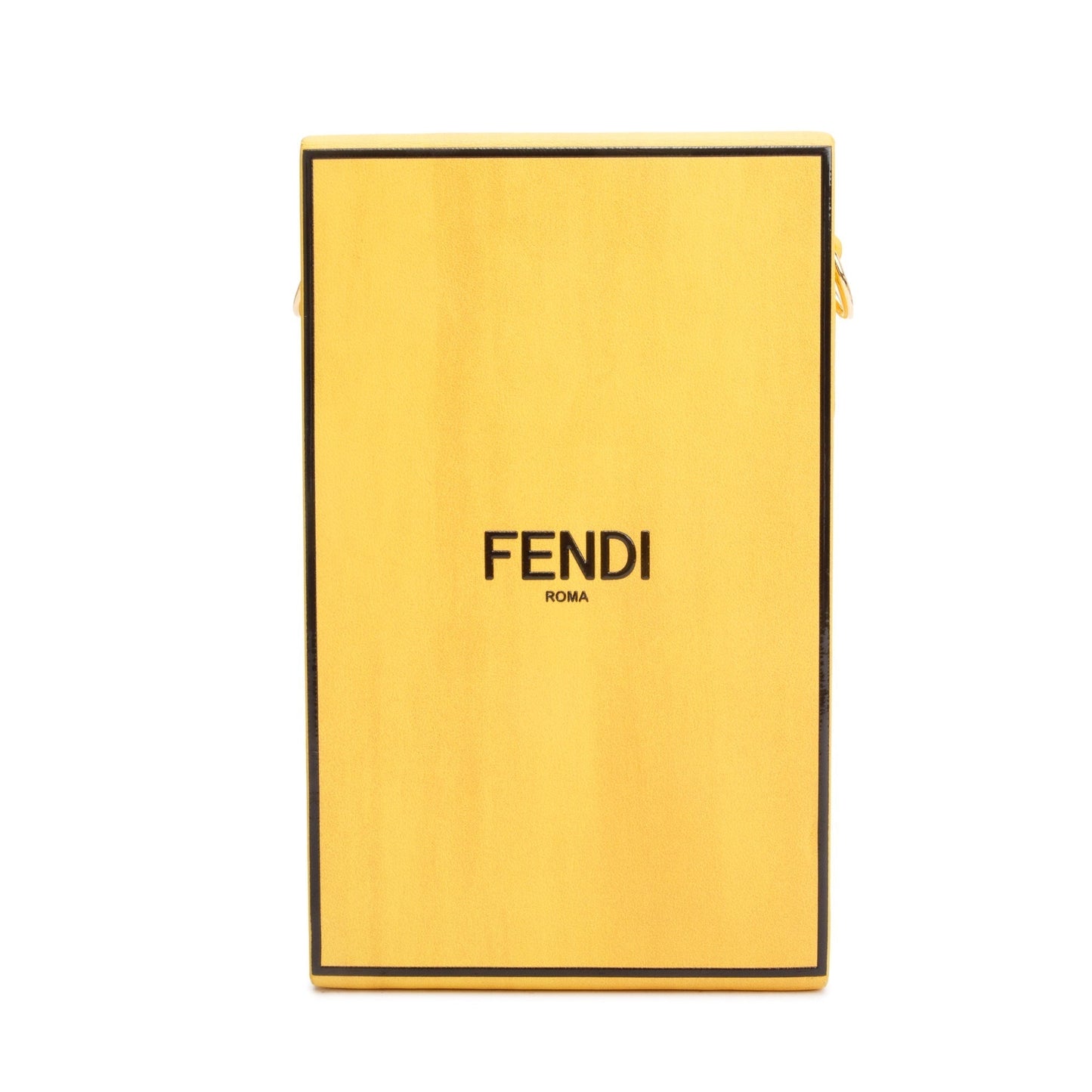 Fendi Yellow Vitello Vertical Box Shoulder Bag Leather