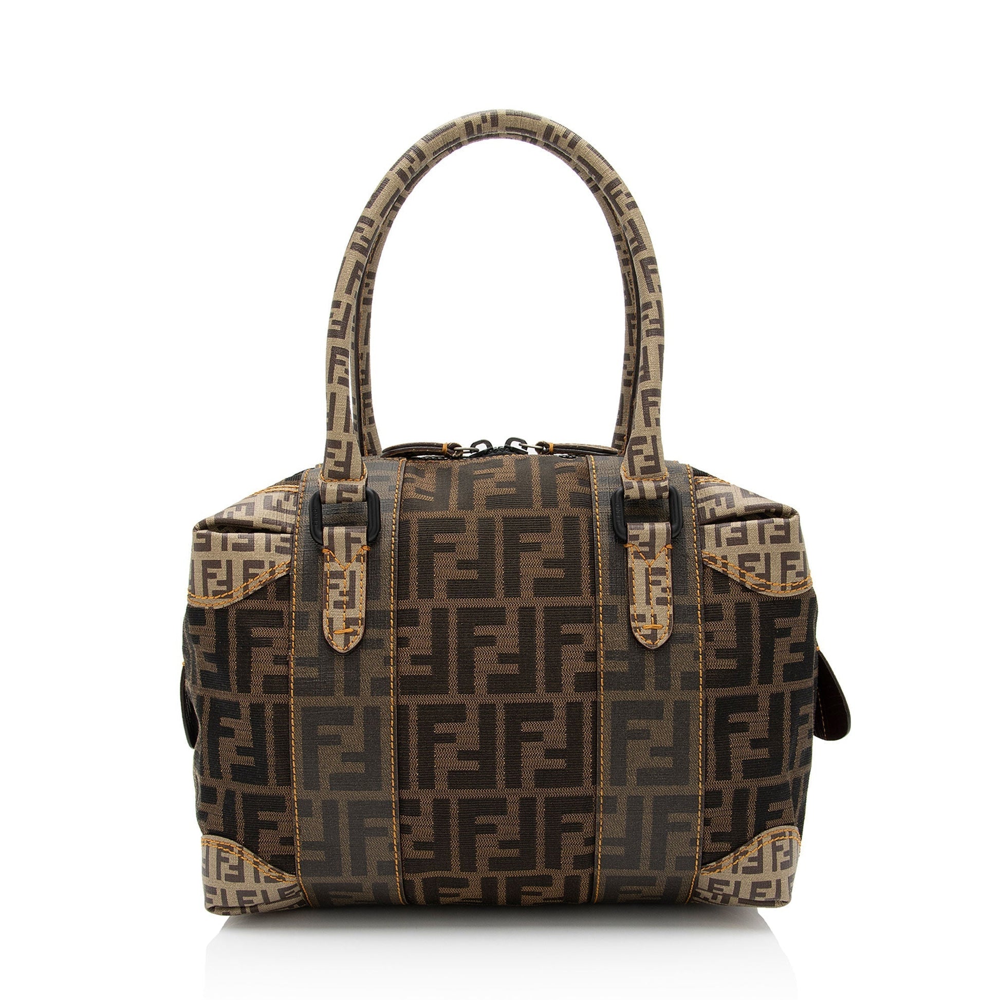 Fendi Zucca Mix Boston Bag Shf Eoaec3 Medium Satchel Bag
