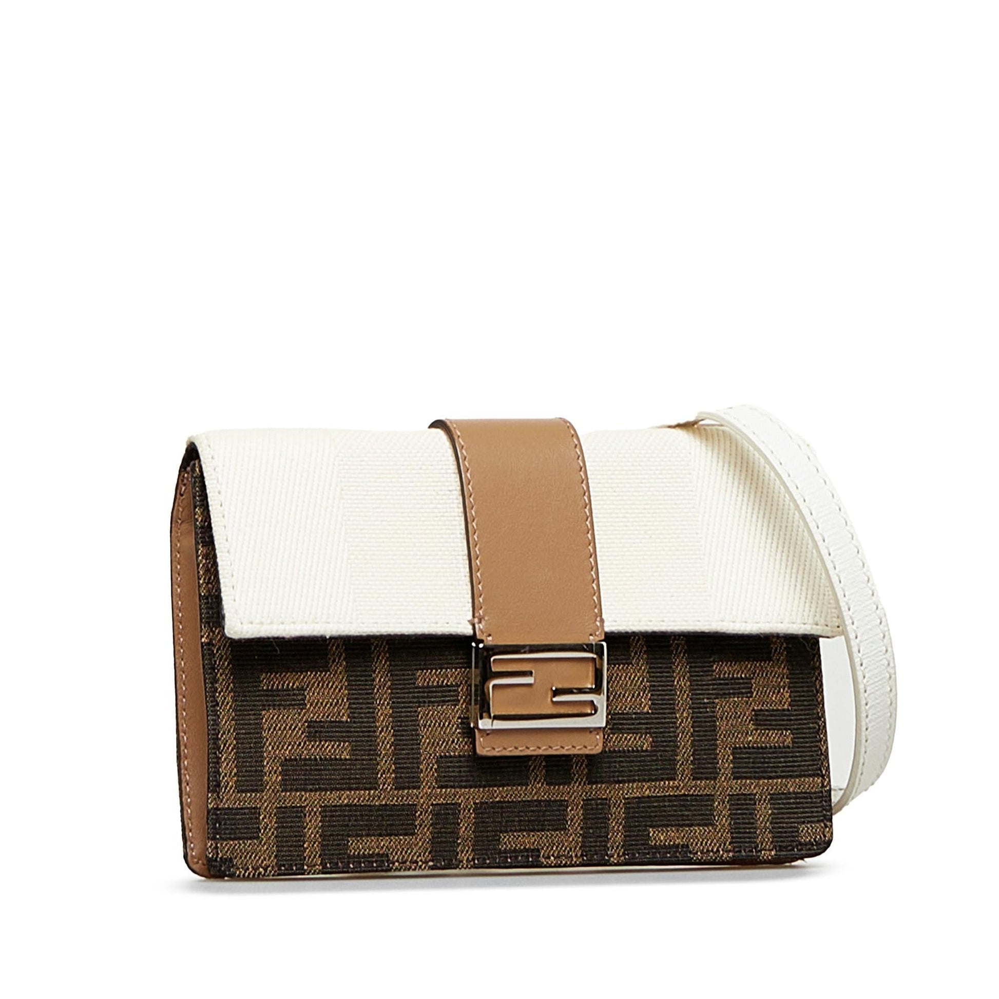 Fendi Zucca Baguette Crossbody Shg 6Tynol Shoulder Bag