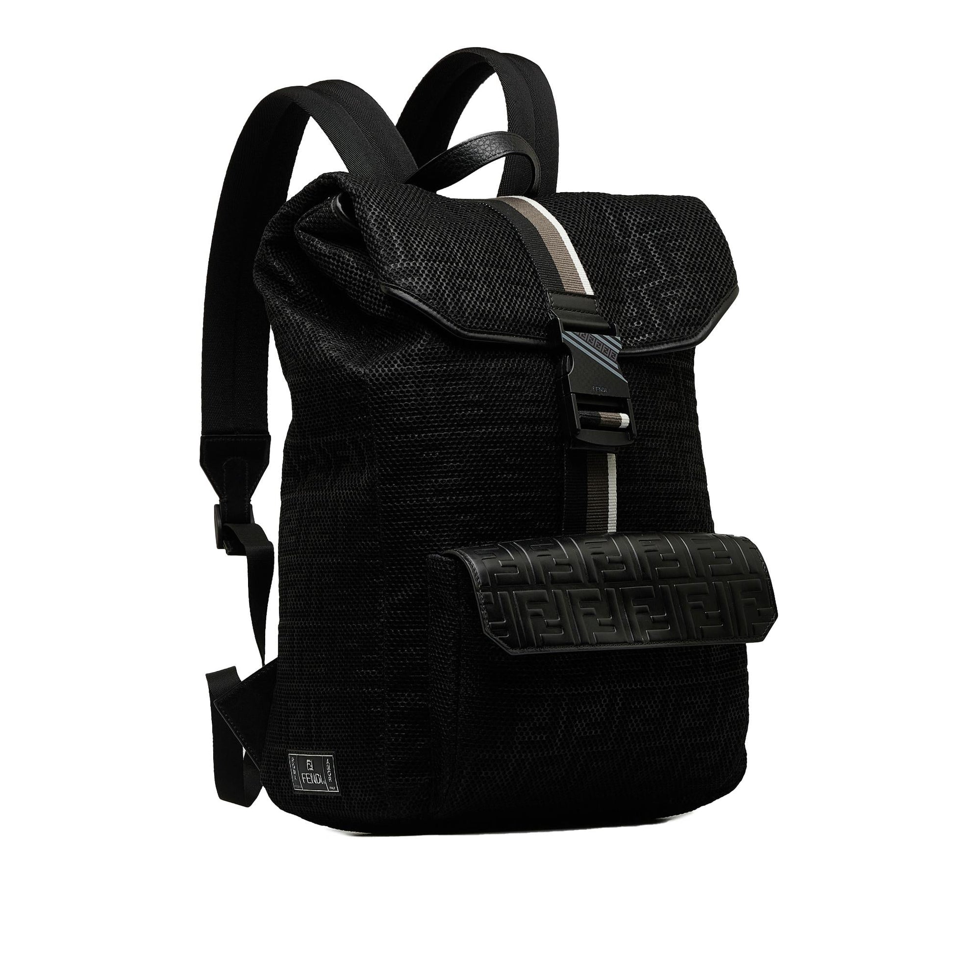 Fendi Zucca Buckle Backpack Shg Flap
