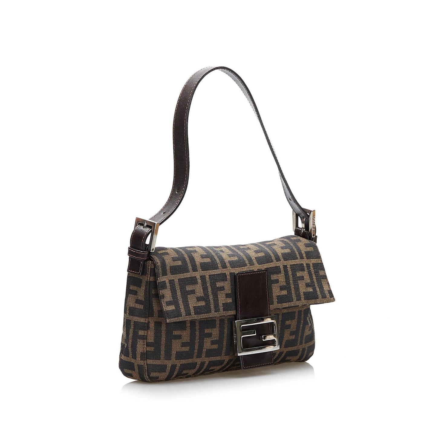 Fendi Zucca Baguette Shg Edz7To Handbag Canvas Shoulder Bag