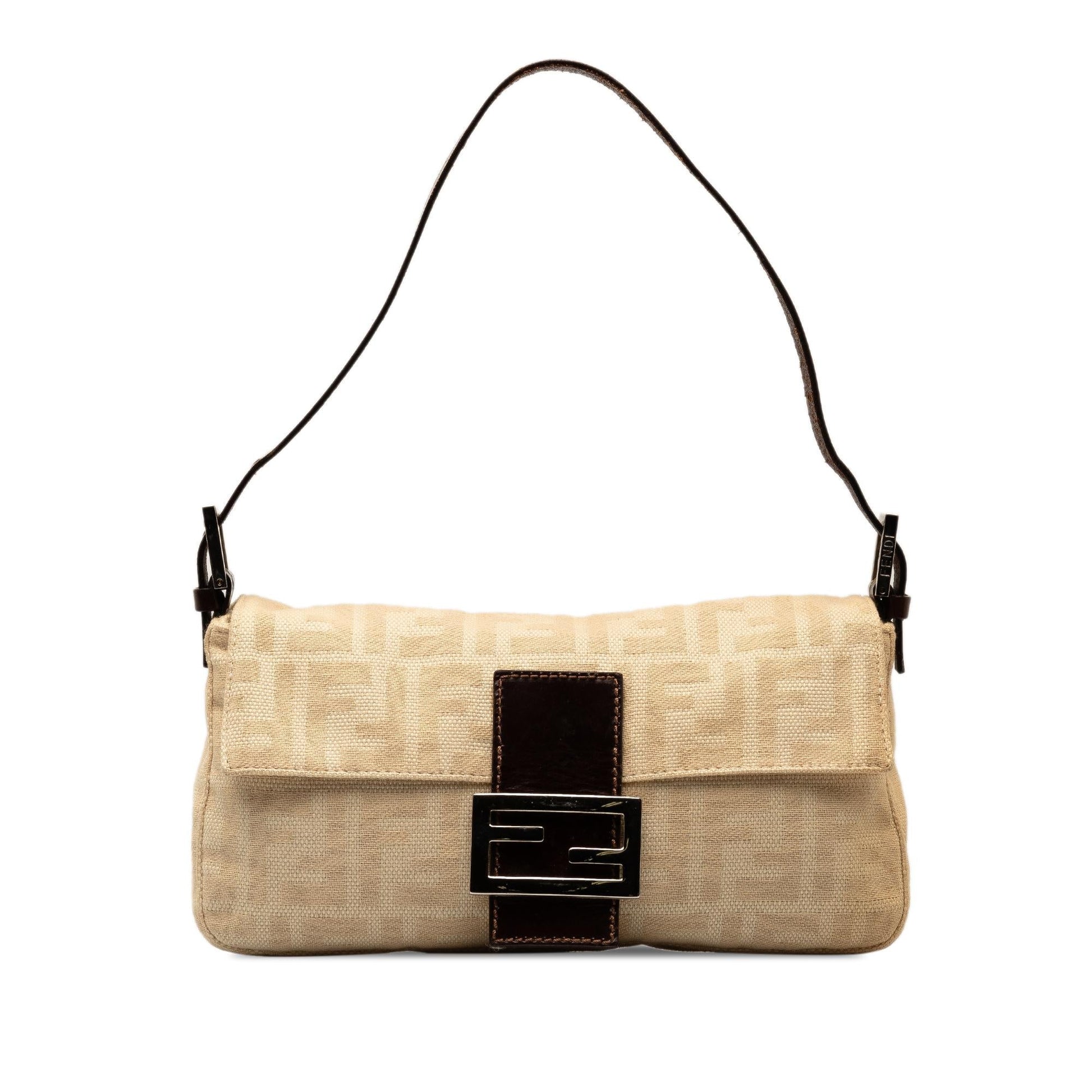 Fendi Zucca Baguette Shg Jhakjs Handbag Canvas Shoulder Bag