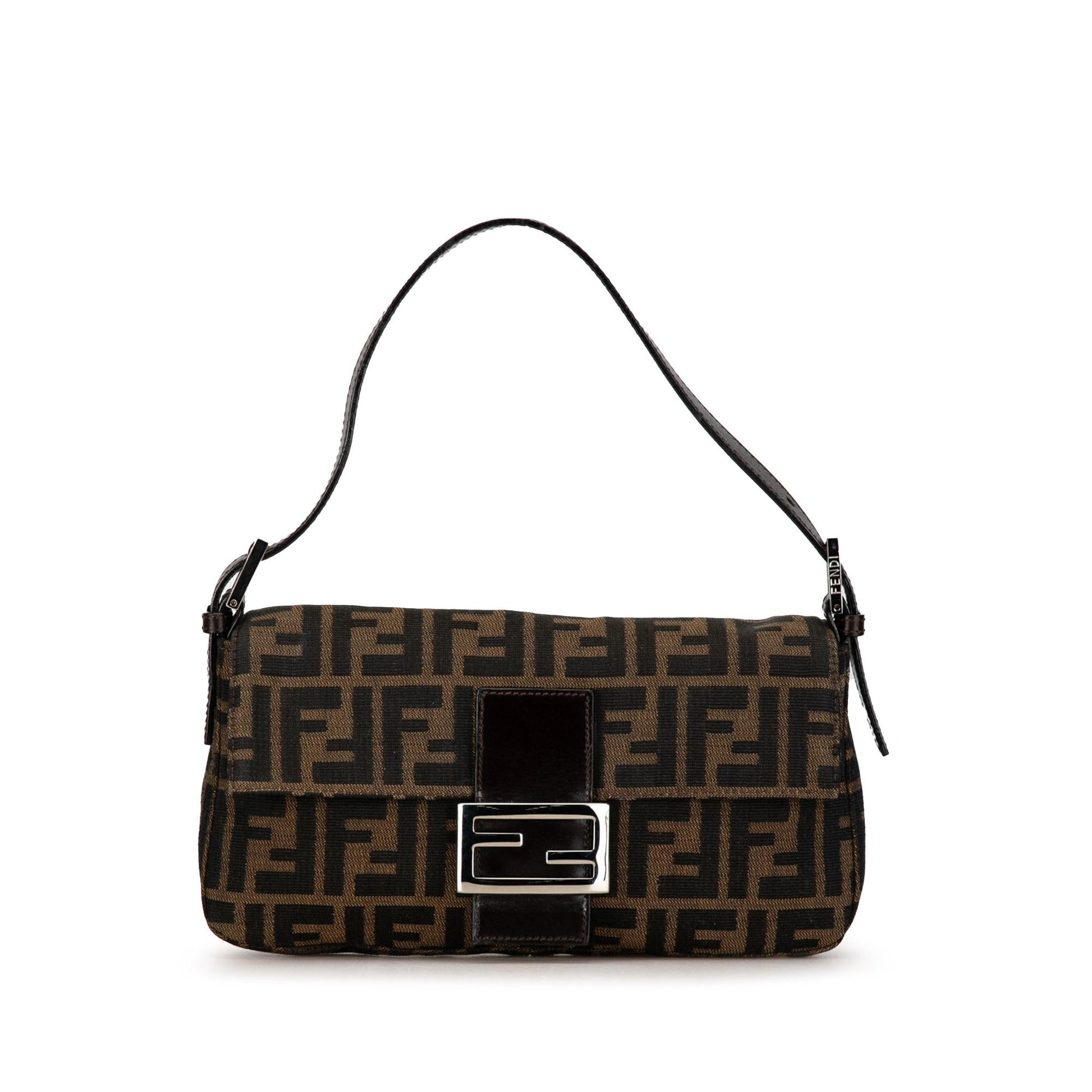 Fendi Zucca Baguette Shg Ho7D Shoulder Bag Canvas