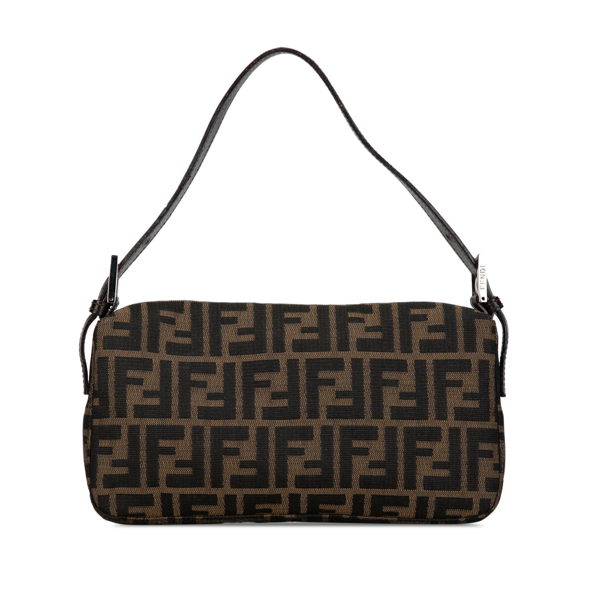 Fendi Zucca Baguette Shg Qolbtr Shoulder Bag Canvas