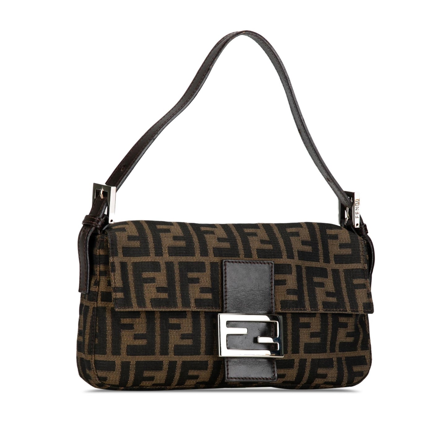 Fendi Zucca Baguette Shg Qolbtr Shoulder Bag Canvas