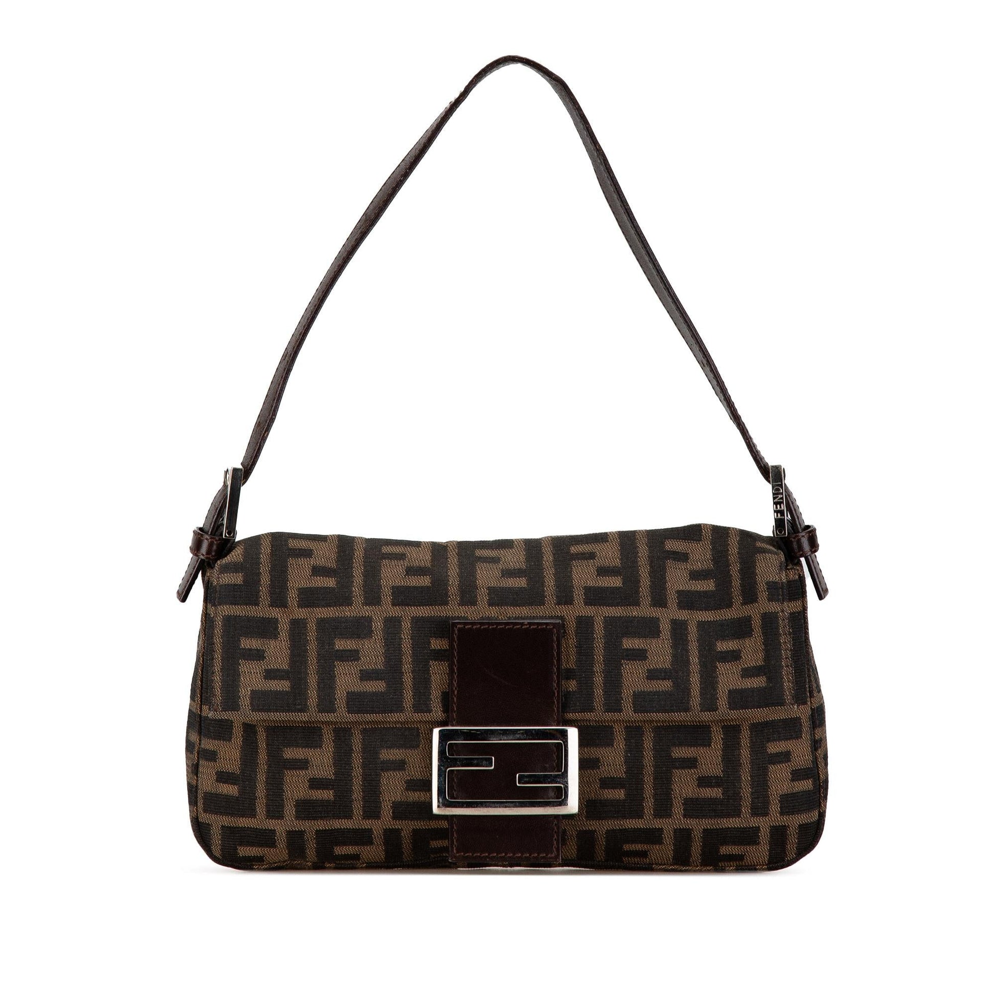 Fendi Zucca Baguette Shg Gvalka Shoulder Bag Canvas