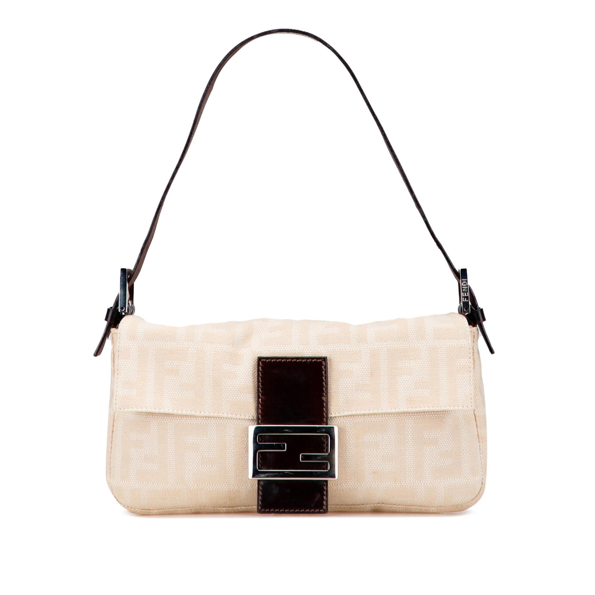 Fendi Zucca Baguette Shoulder Bag Canvas