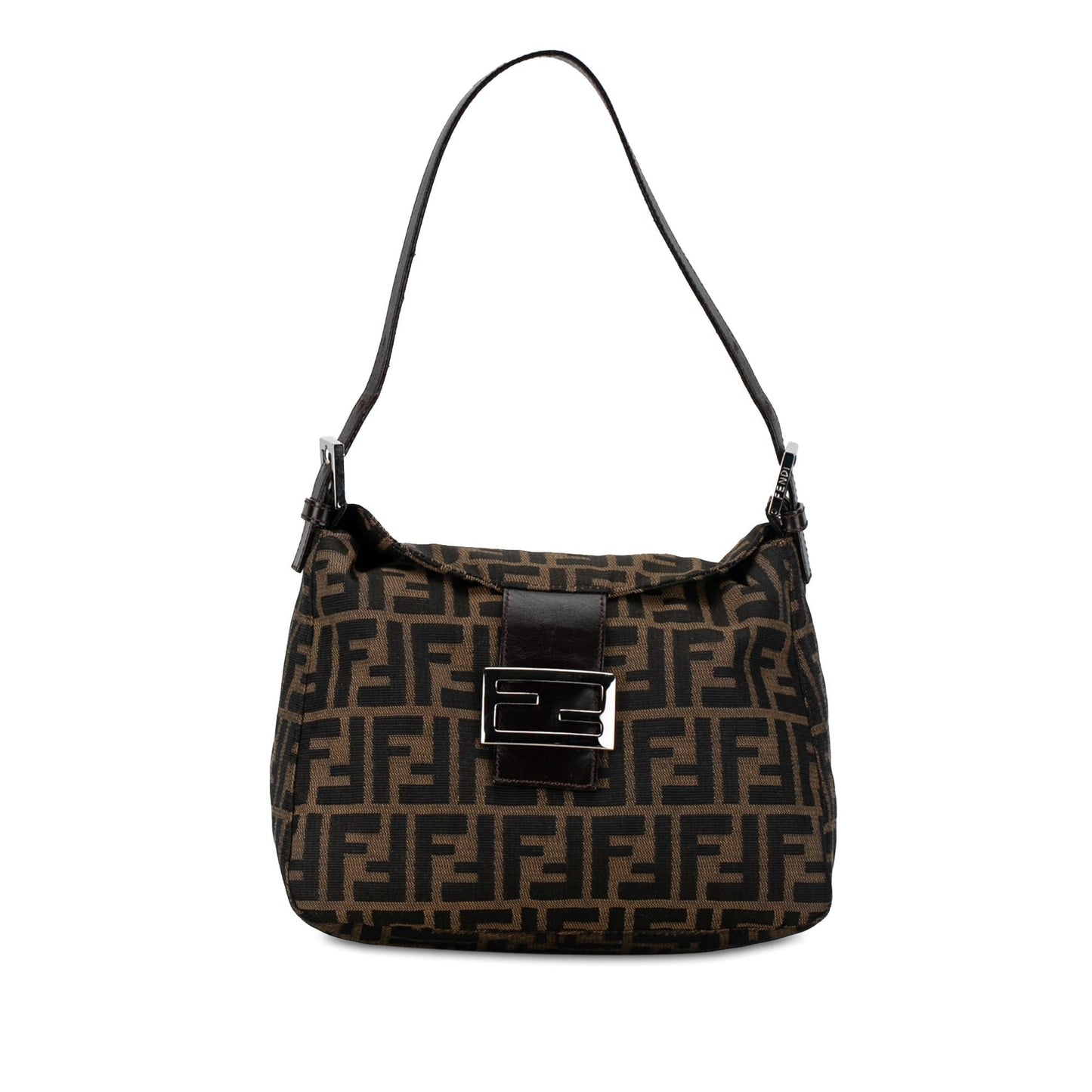 Fendi Zucca Double Mamma Shg Mrd6Kn Shoulder Bag Canvas Flap
