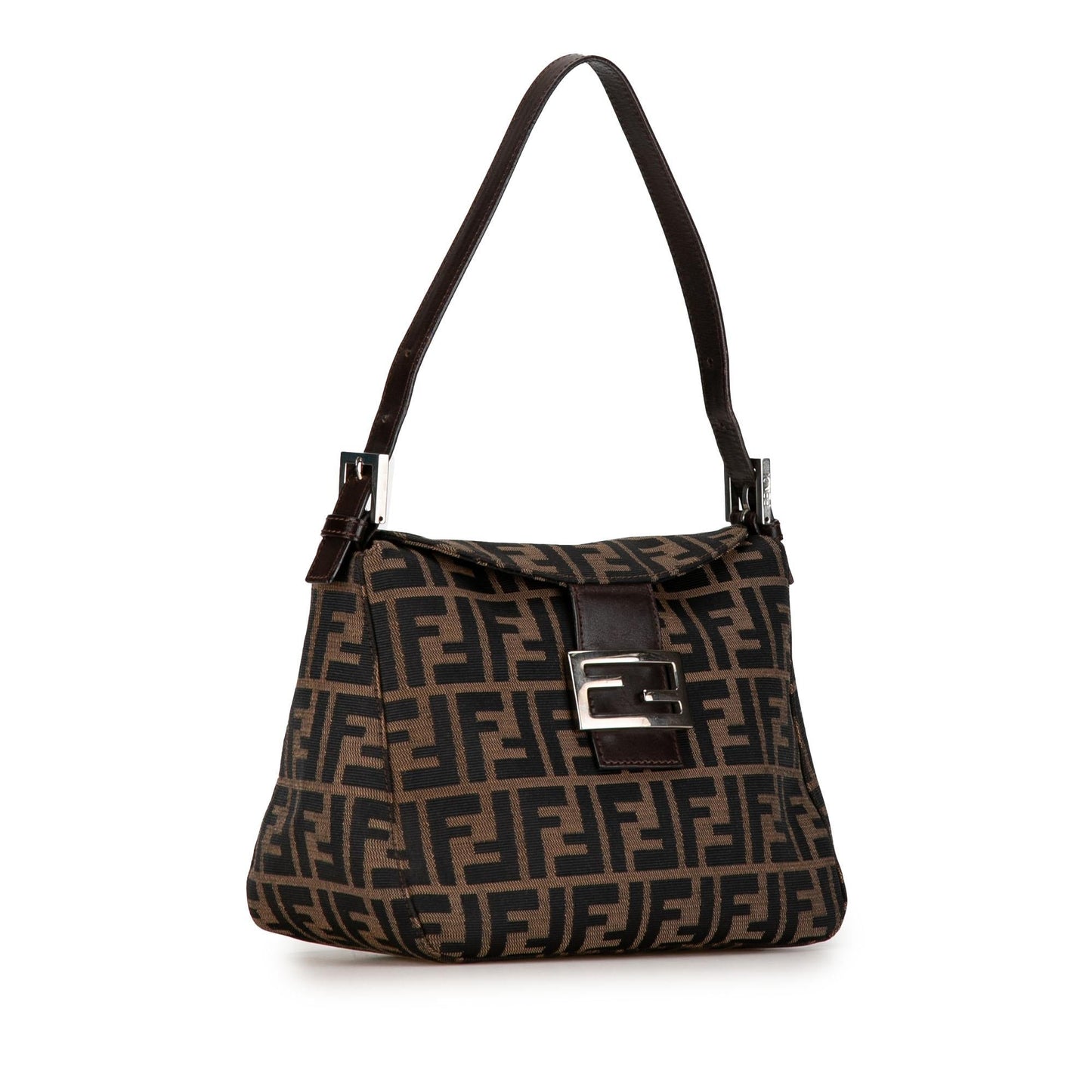 Fendi Zucca Double Mamma Shg Grt0Ck Shoulder Bag Canvas Flap