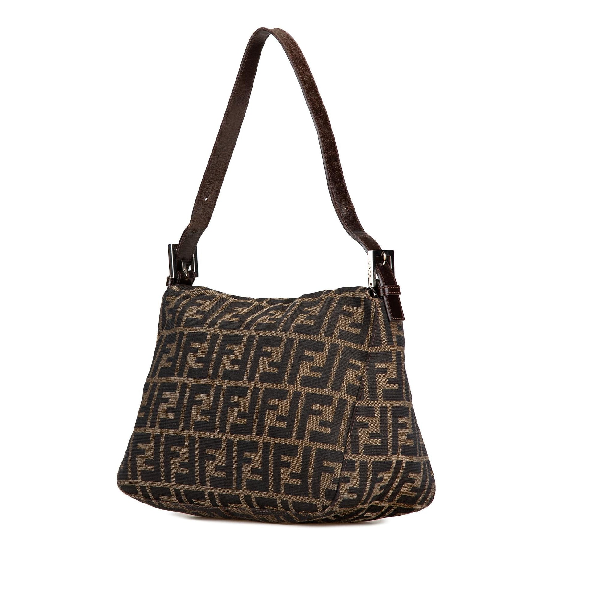 Fendi Zucca Double Mamma Shg Ioclrq Shoulder Bag Canvas Flap