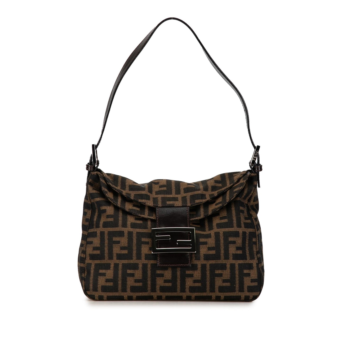 Fendi Zucca Double Shoulder Bag Shg Bzyegl Canvas Flap