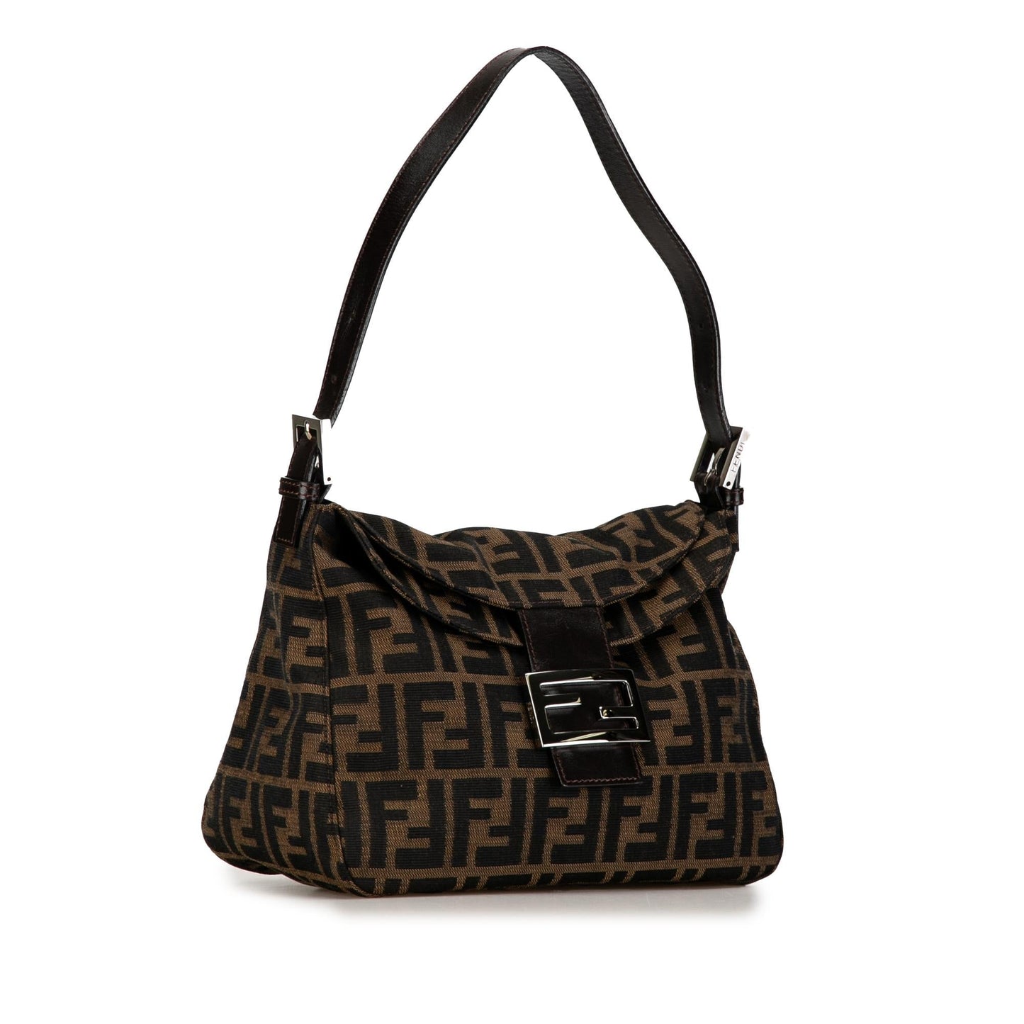Fendi Zucca Double Shoulder Bag Shg Bzyegl Canvas Flap