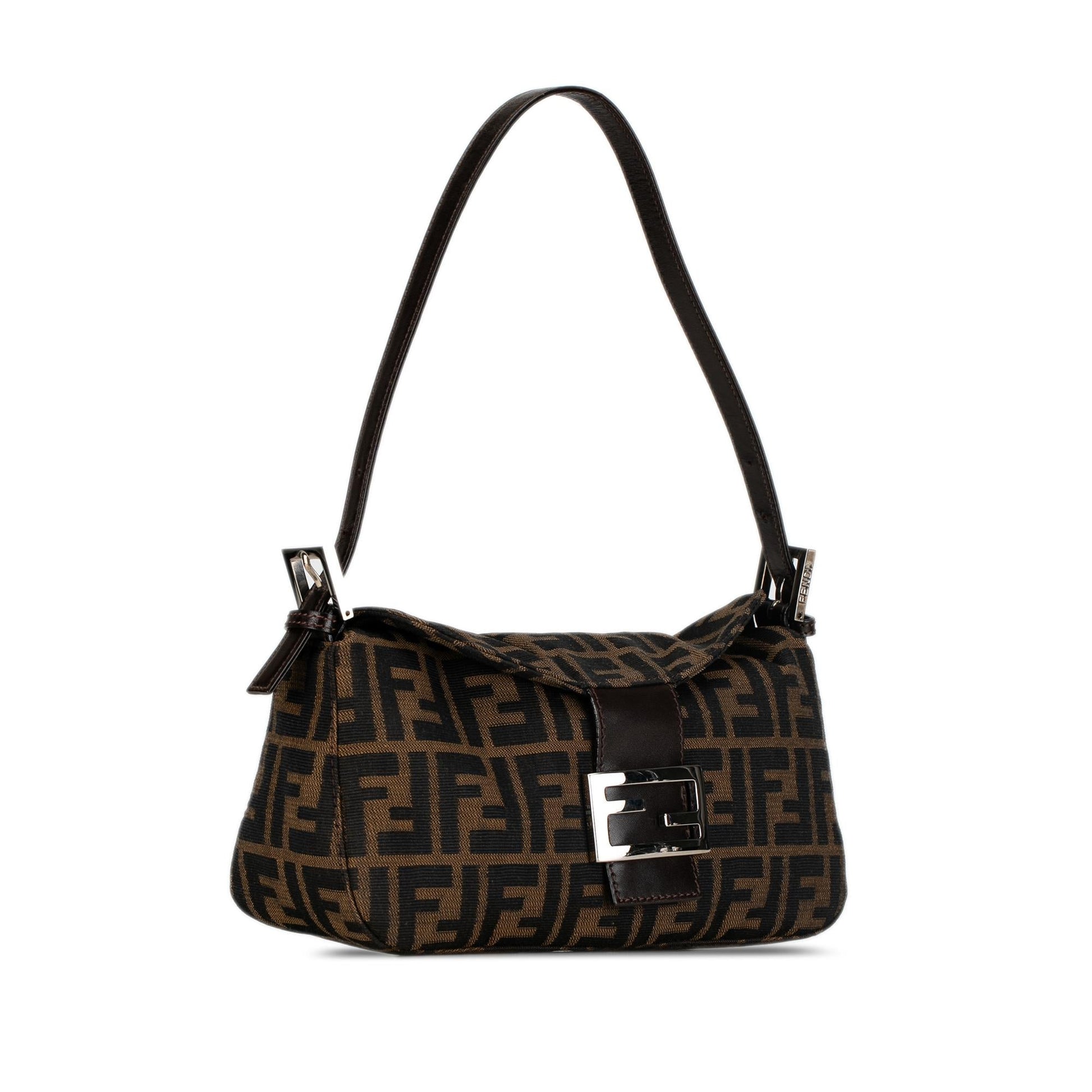 Fendi Zucca Double Shoulder Bag Shg K4Mhem Canvas Flap