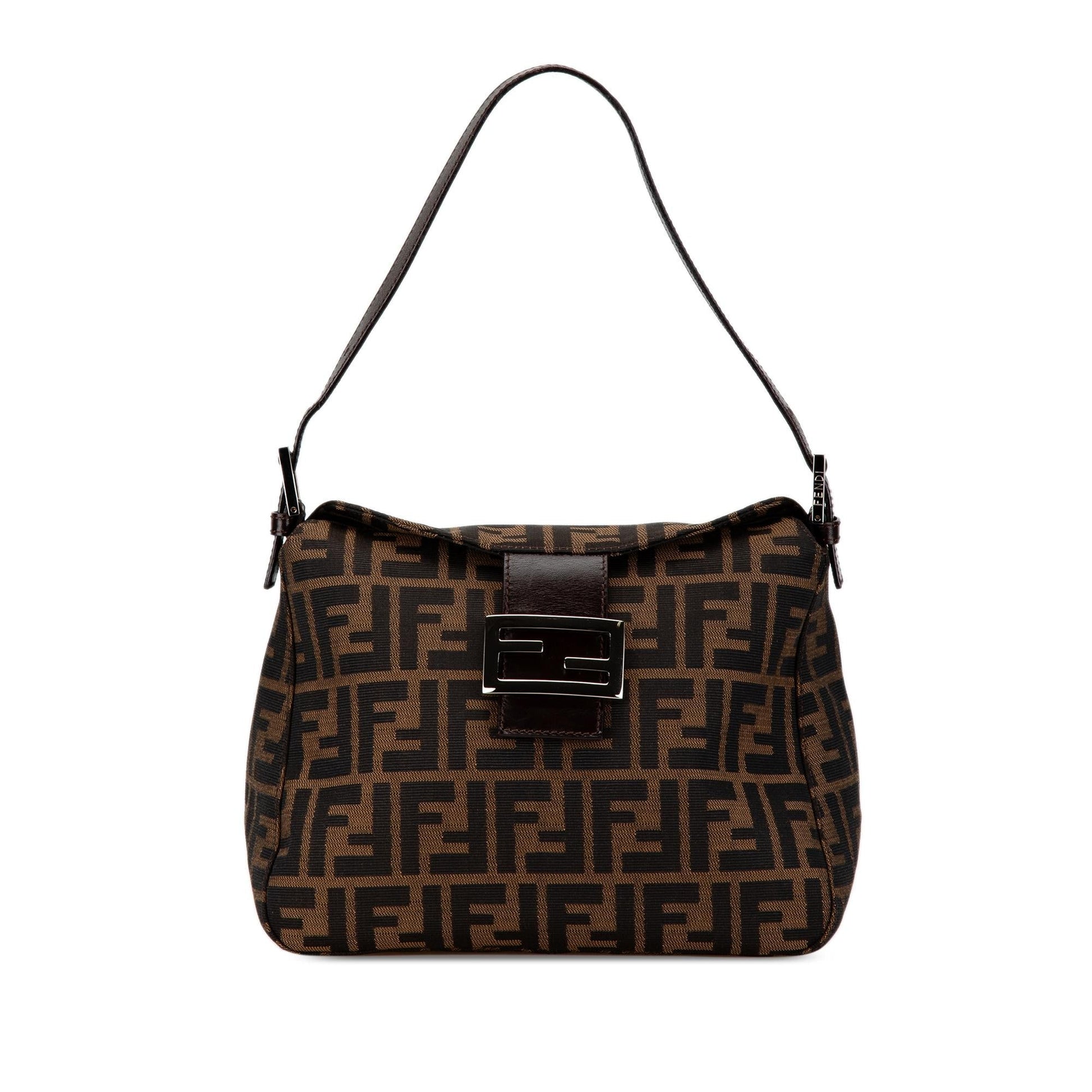 Fendi Zucca Double Shoulder Bag Shg 5160T3 Canvas Flap