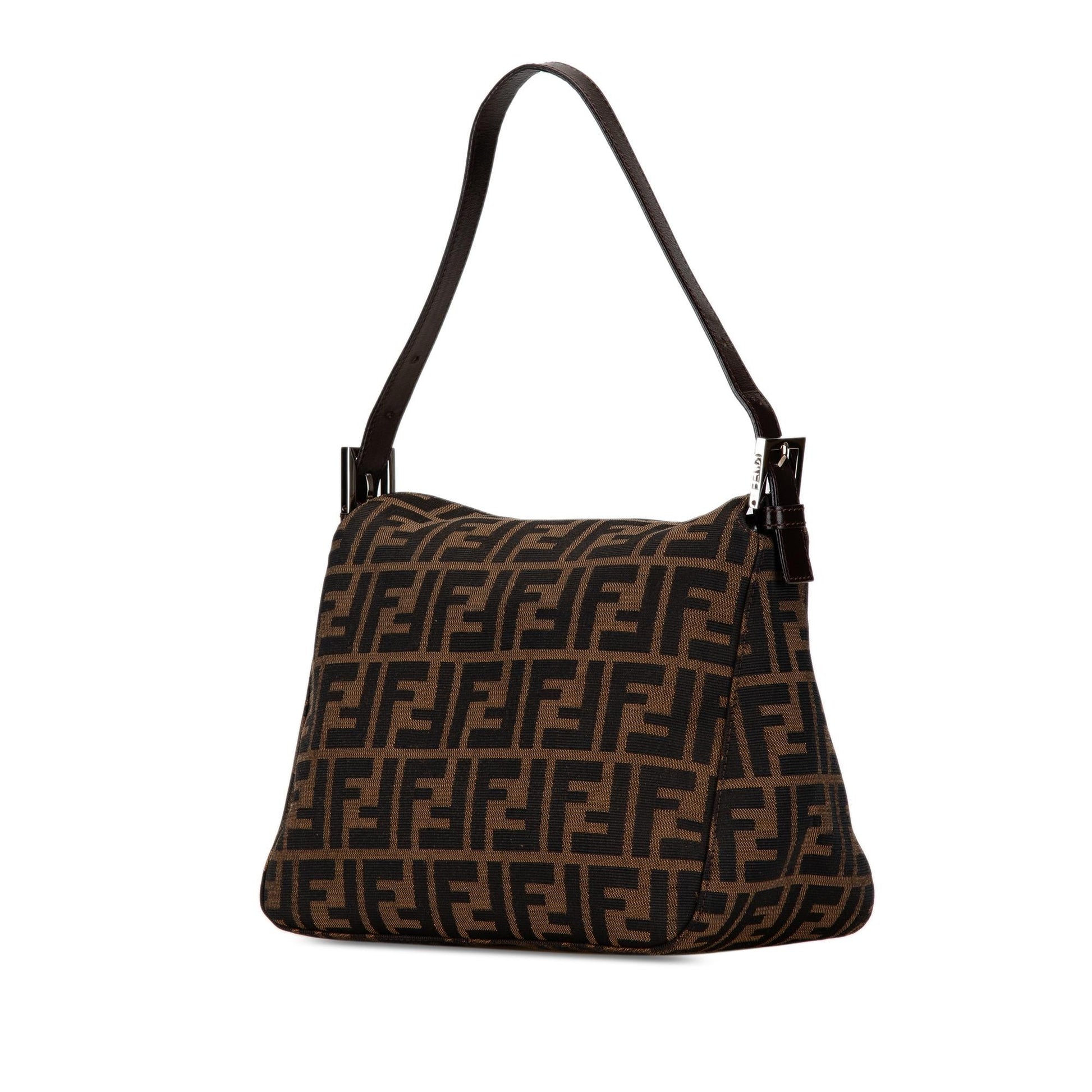 Fendi Zucca Double Shoulder Bag Shg 5160T3 Canvas Flap