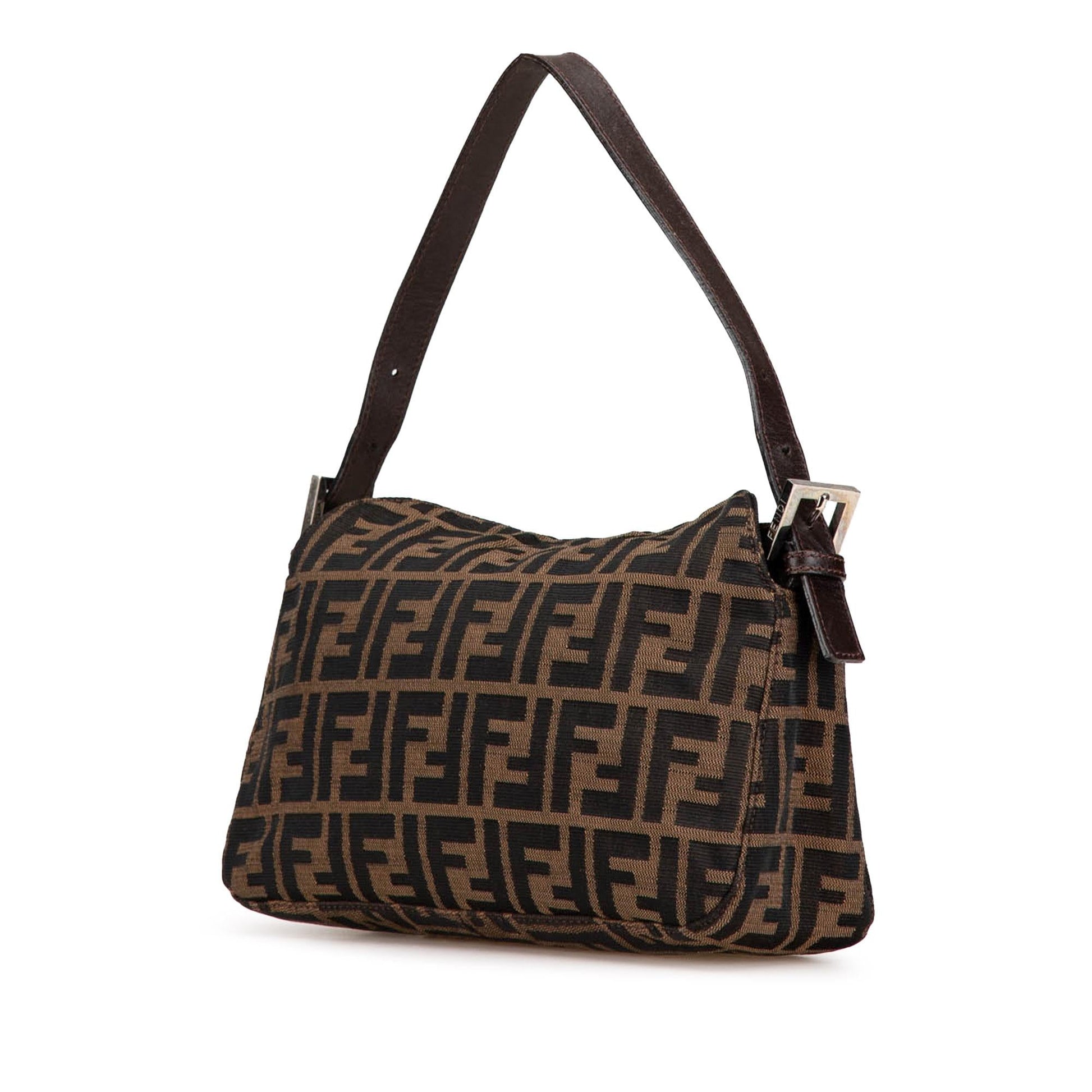 Fendi Zucca Double Shoulder Bag Shg Jvqpst Canvas Flap