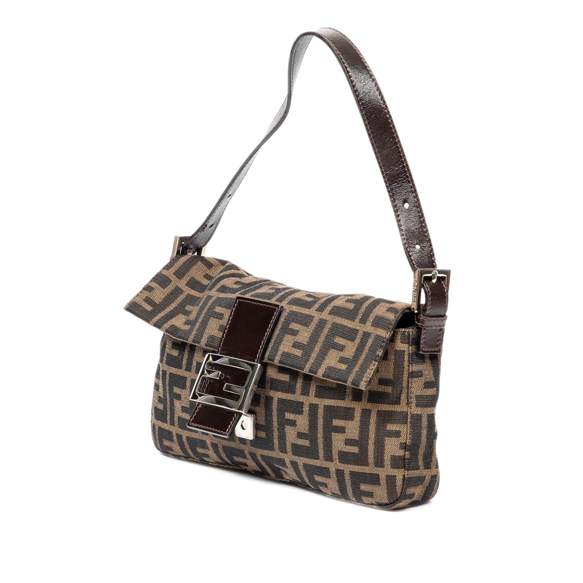 Fendi Zucca Mamma Baguette Shg Qg5Tqv Handbag Canvas Shoulder Bag