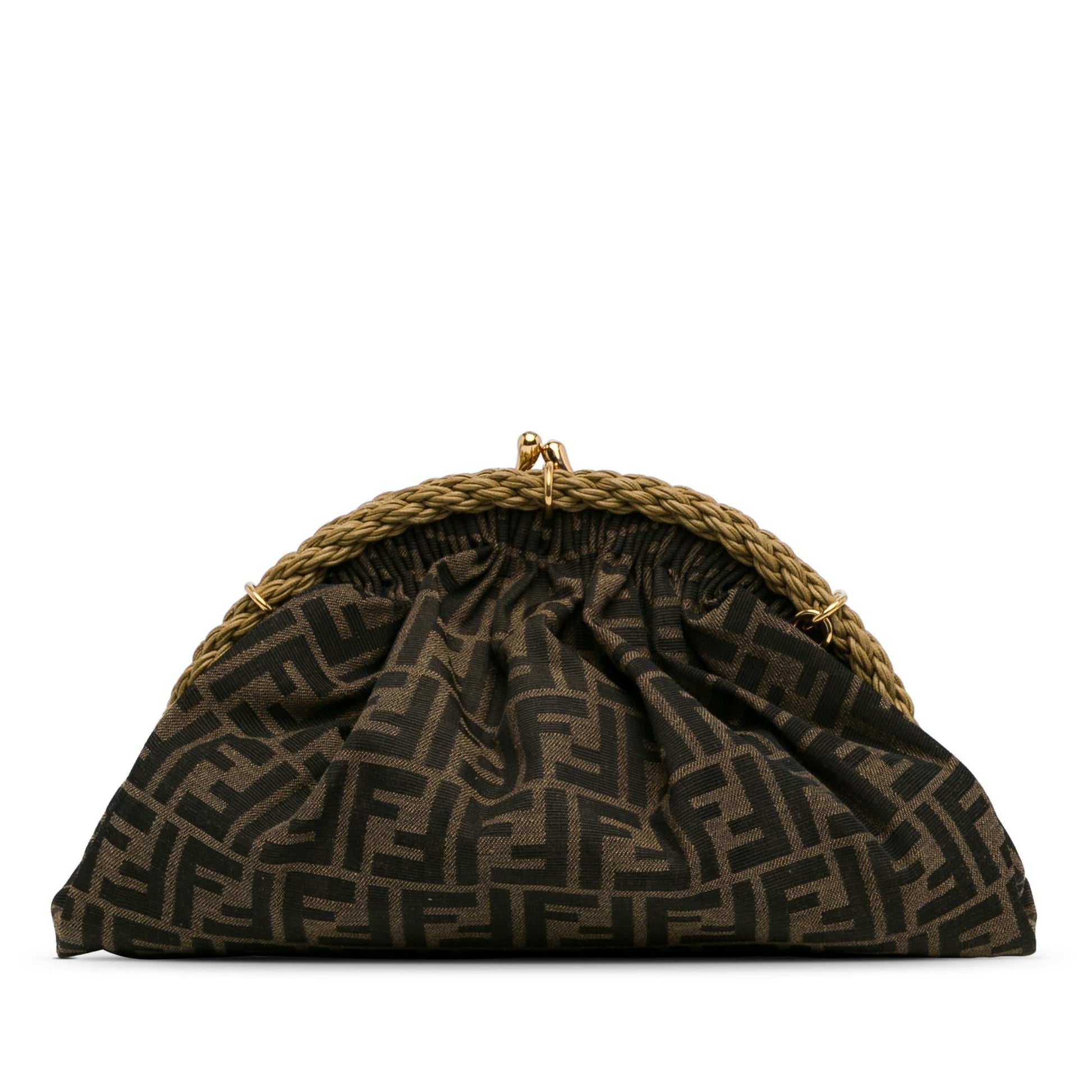 Fendi Zucca Shell Clutch Shg Ebnbj0 Canvas Clutch Bag