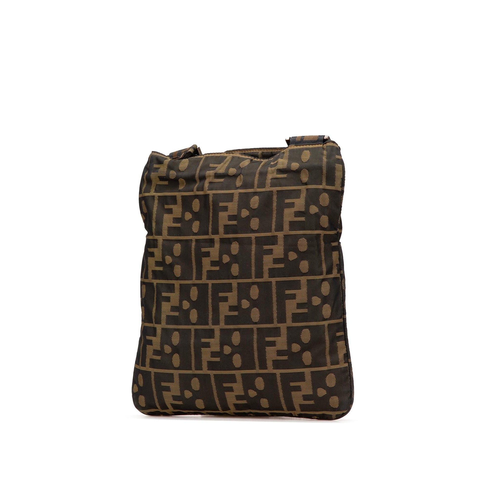 Fendi Zucca Skull Crossbody Canvas Crossbody Bag