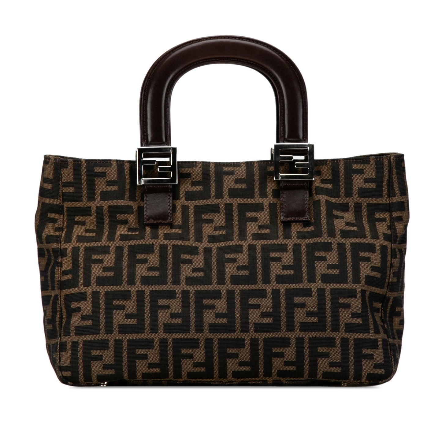 Fendi Zucca Twins Tote Shg Canvas Tote Bag