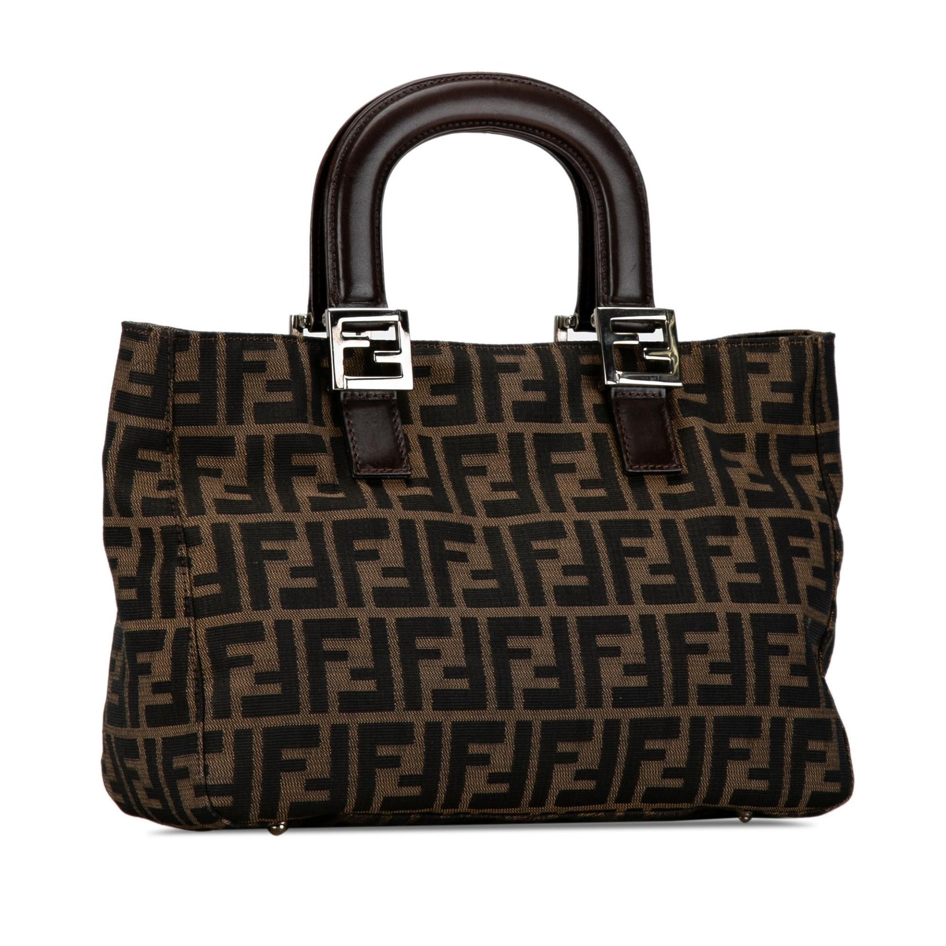 Fendi Zucca Twins Tote Shg Canvas Tote Bag