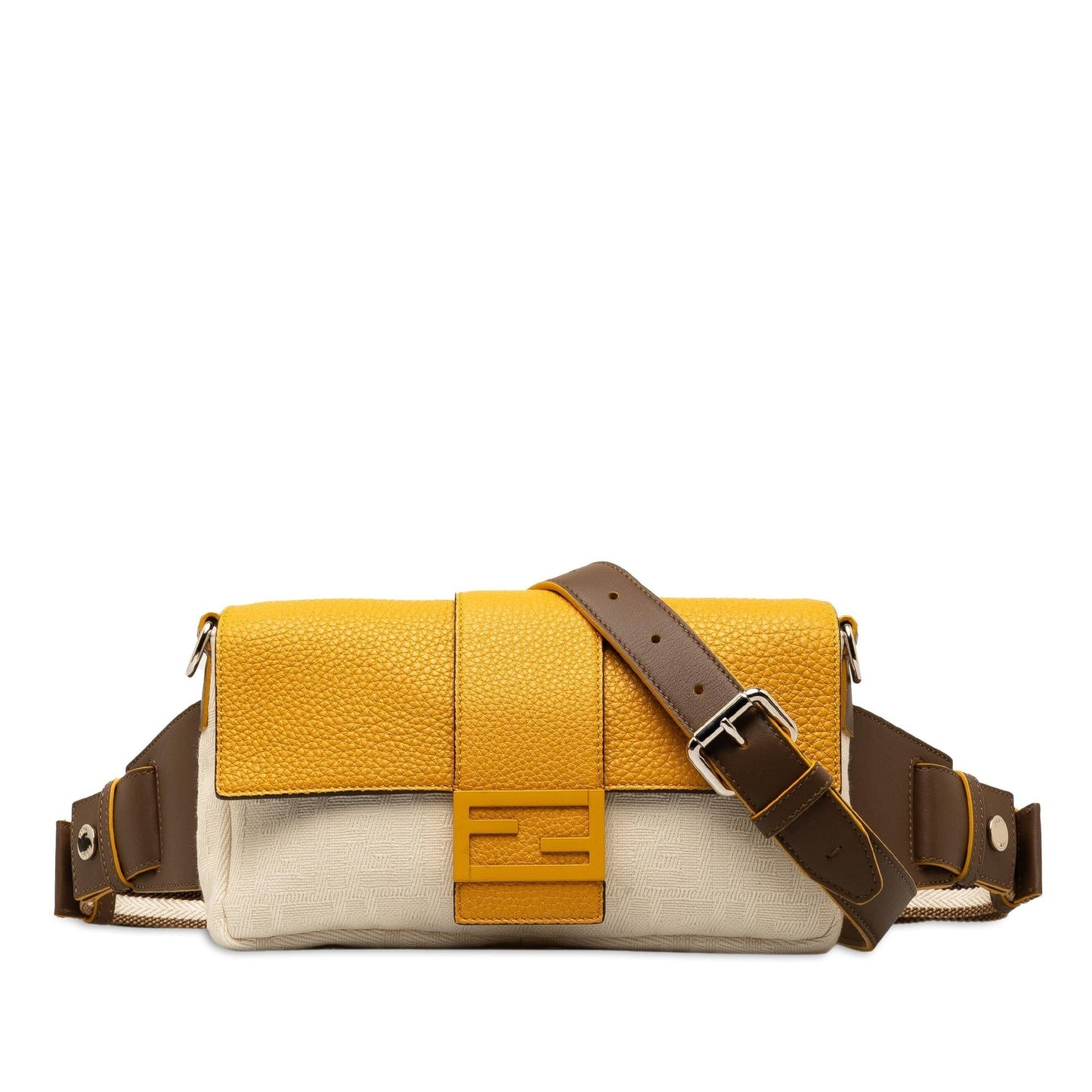 Fendi Zucca And Convertible Baguette Shg Bdogyz Satchel Bag Leather Canvas