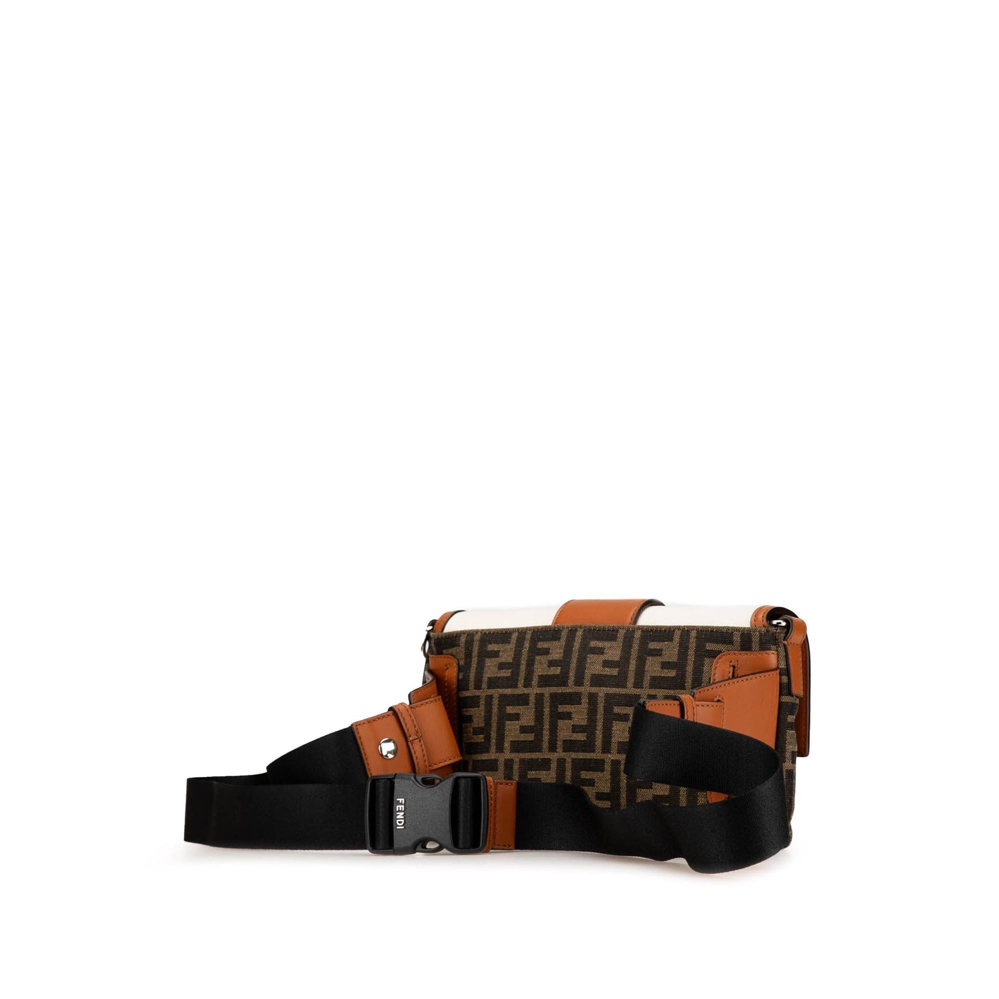 Fendi Zucca And Convertible Baguette Satchel Bag Leather Canvas