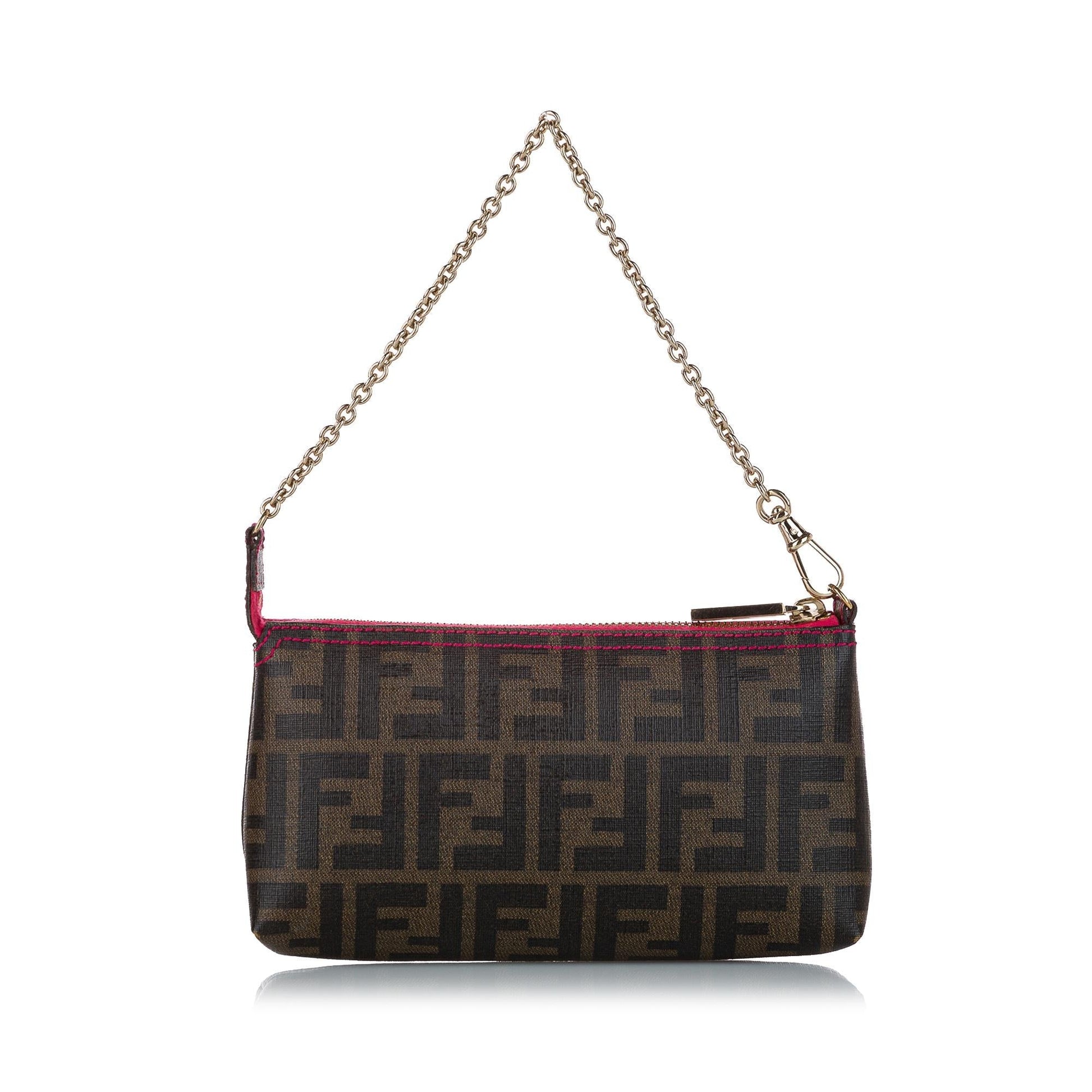 Fendi Zucca Baguette Shg Handbag Chain Shoulder Bag