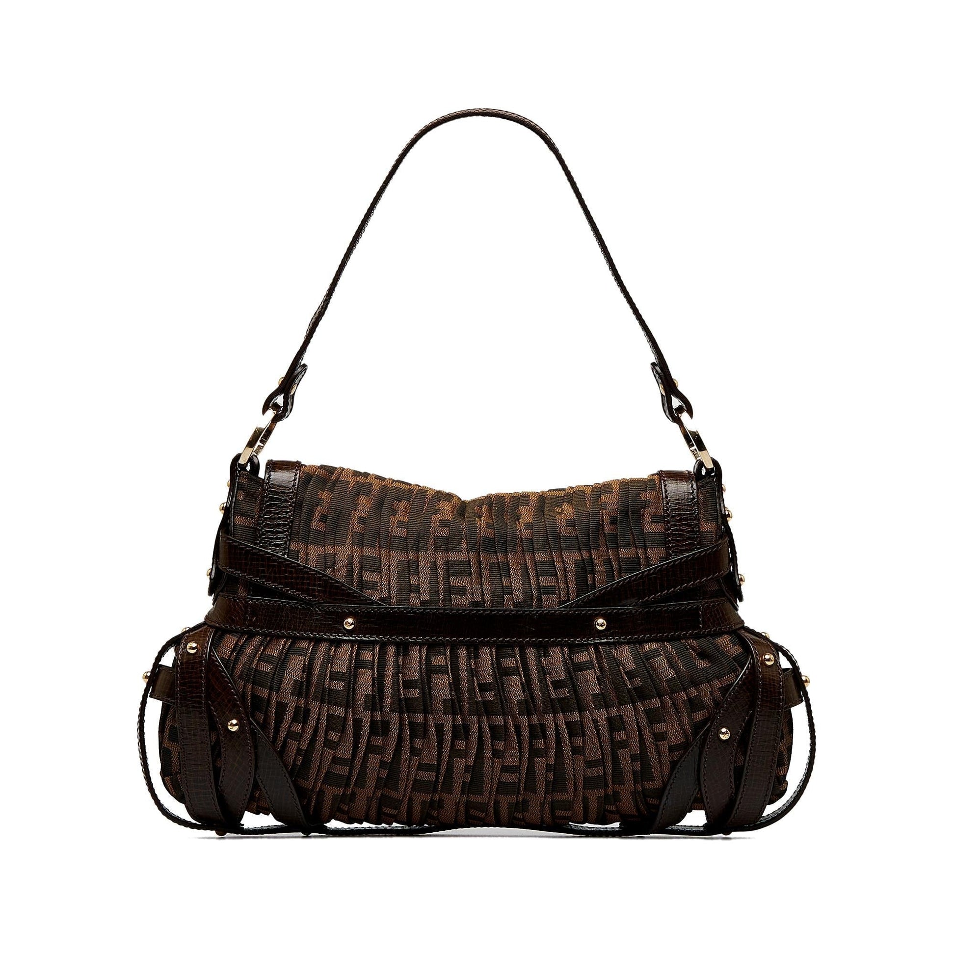 Fendi Zucca Chef Pleated Shoulder Bag Shg Y51Gy1