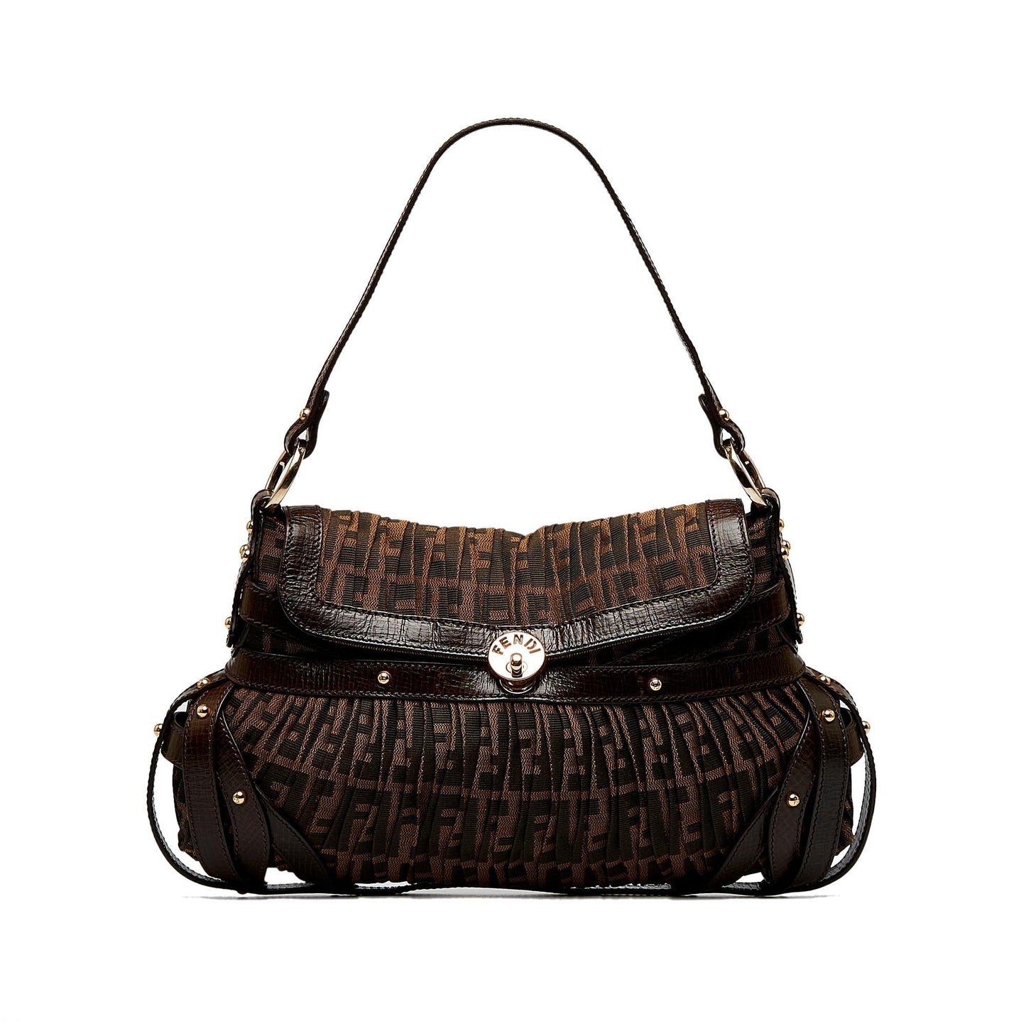 Fendi Zucca Chef Pleated Shoulder Bag Shg Y51Gy1