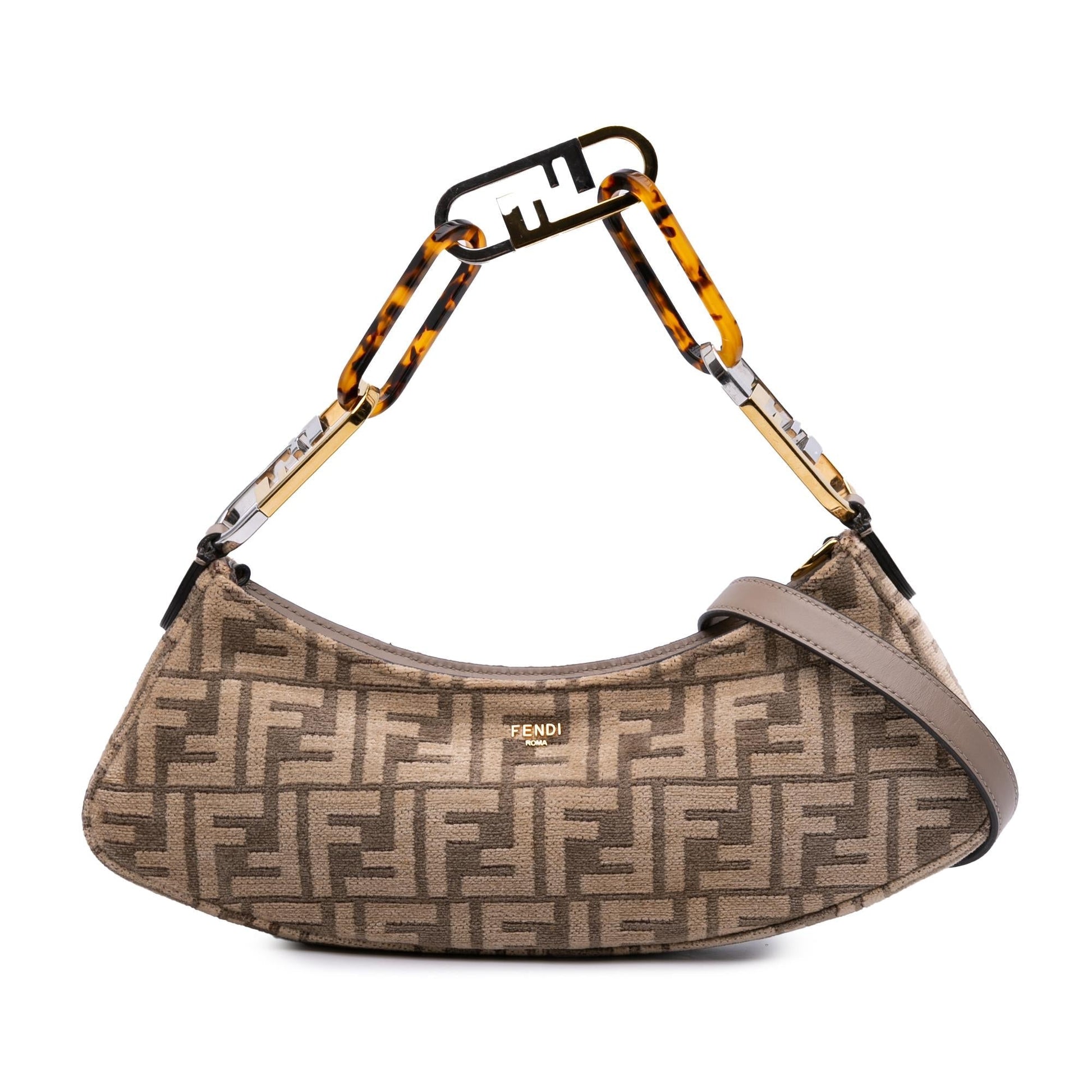 Fendi Zucca Chenille Olock Swing Satchel Satchel Bag