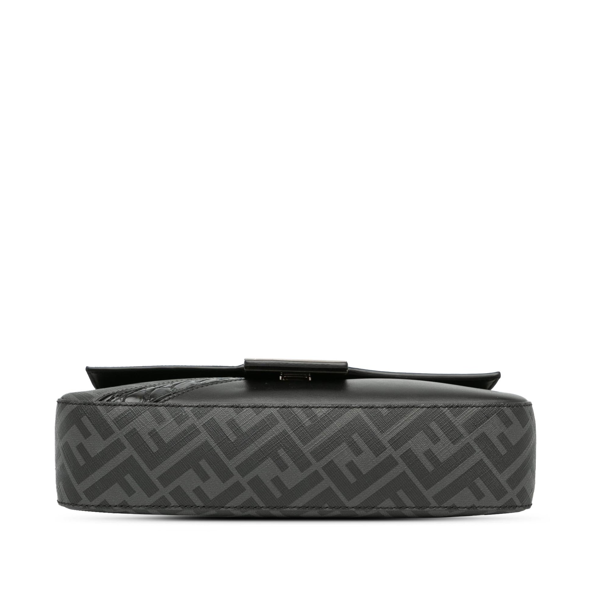 Fendi Zucca Coated And Calfskin Baguette Satchel Canvas Satchel Bag
