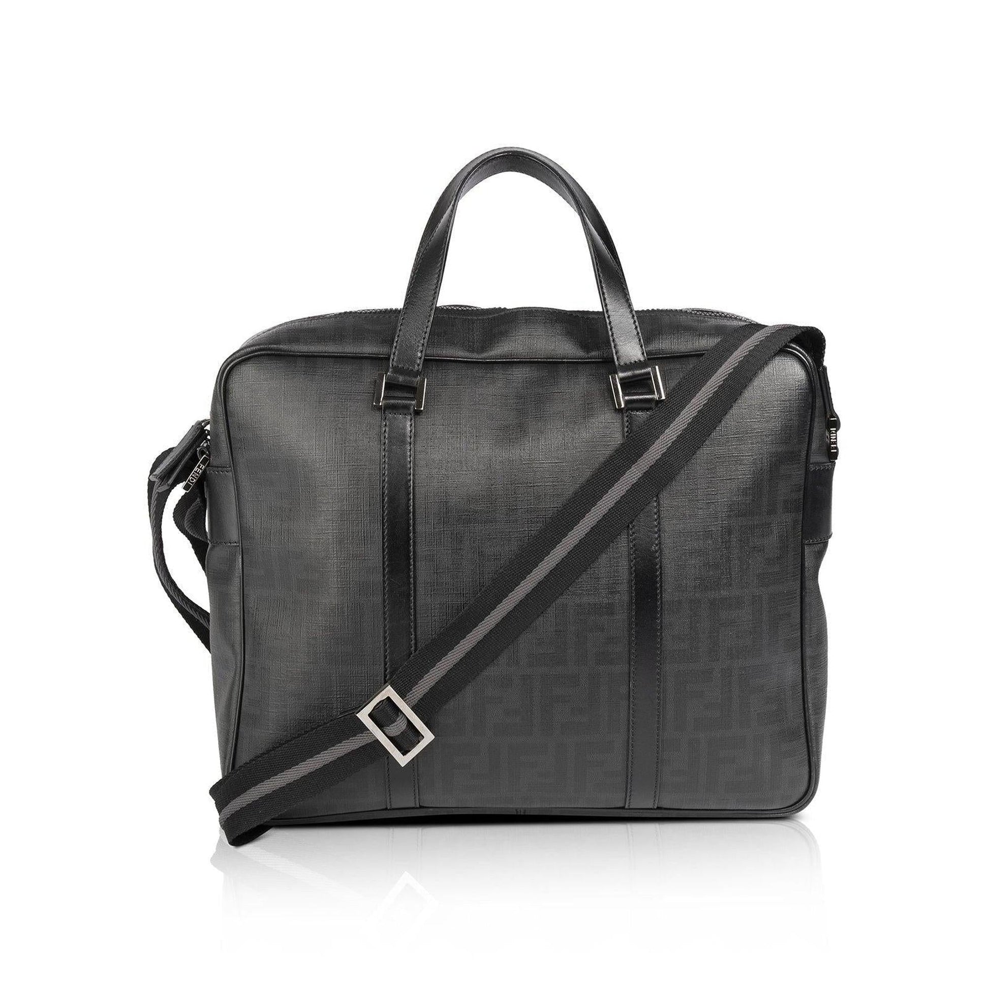 Fendi Zucca Coated Briefcase Travel Bag Canvas