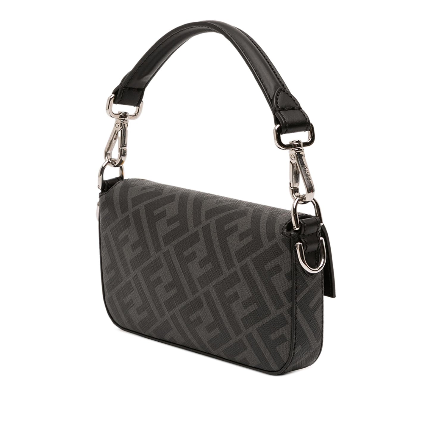 Fendi Zucca Coated Ff Diagonal Convertible Baguette Satchel Canvas Satchel Bag