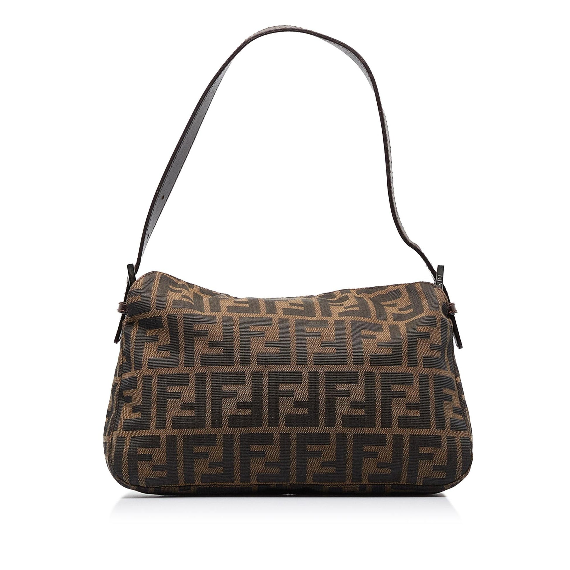 Fendi Zucca Double Baguette Shg Xpkfdo Handbag Canvas Flap Shoulder Bag