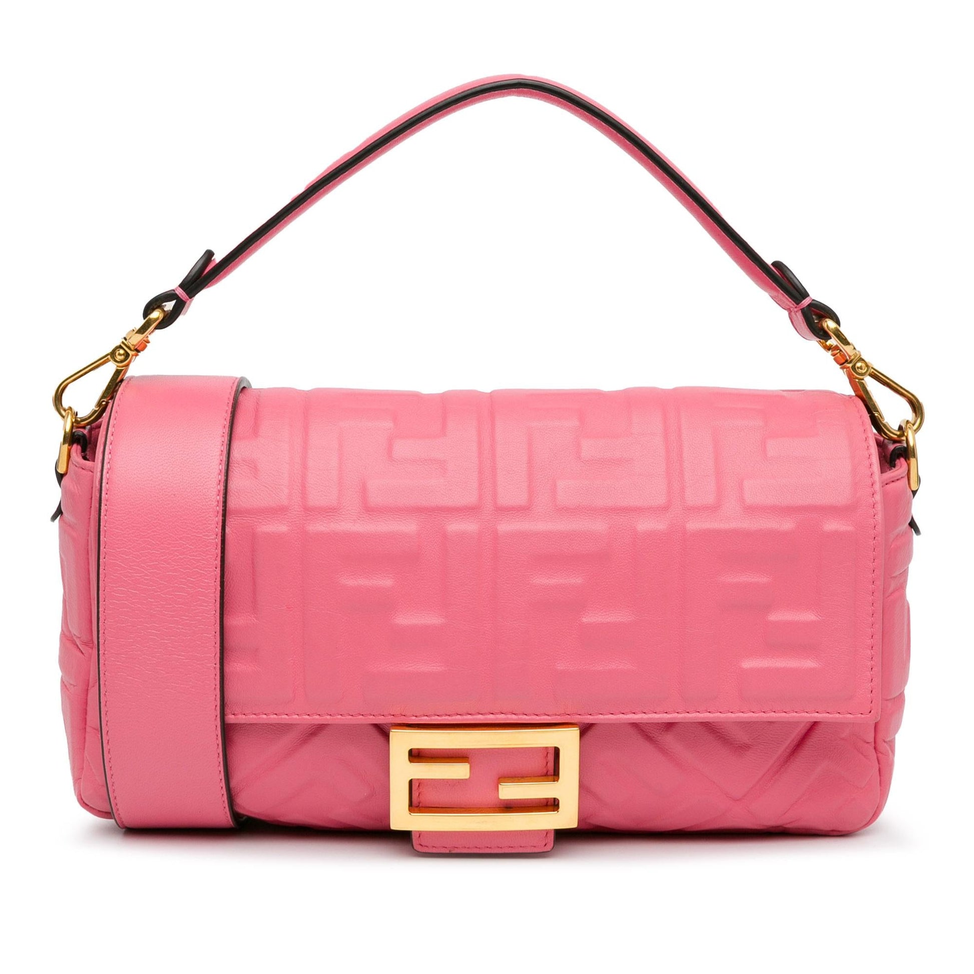 Fendi Zucca Baguette Satchel Shg Pnp7Su Embossed Satchel Bag