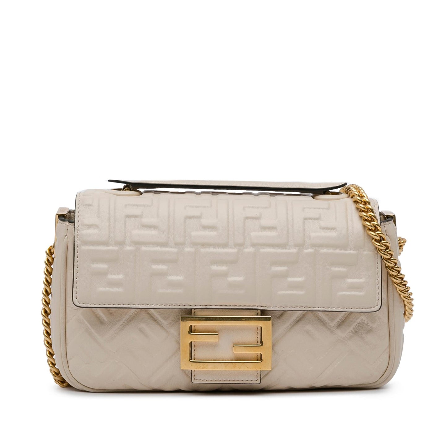 Fendi Zucca Midi Baguette Shg Inpxqw Shoulder Bag Chain Embossed