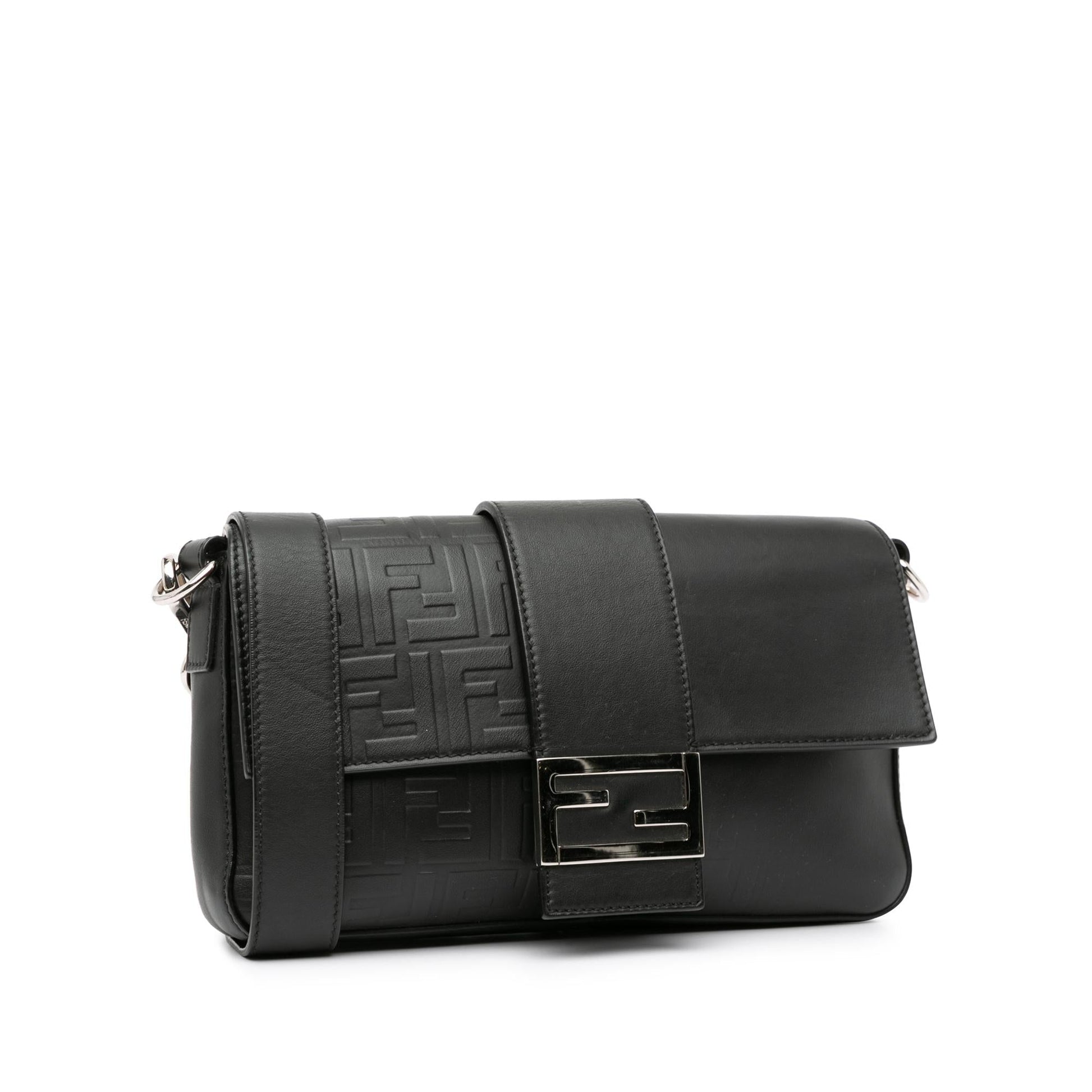 Fendi Zucca Convertible Baguette Crossbody Shg Rlo8Ne Embossed Shoulder Bag