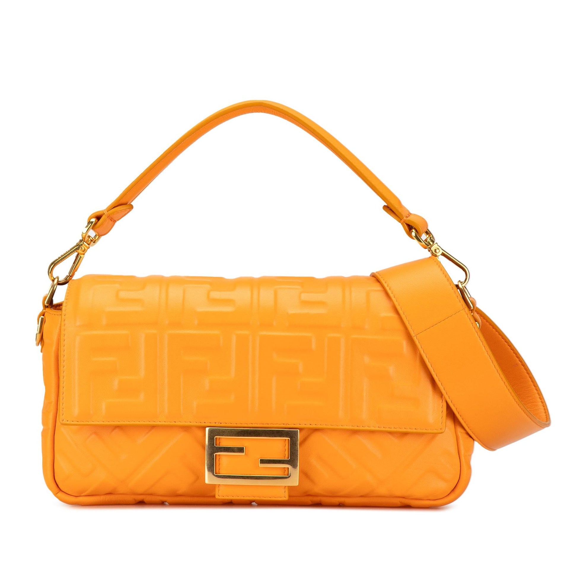 Fendi Zucca Baguette Satchel Shg Mbmqd4 Leather Embossed Satchel Bag