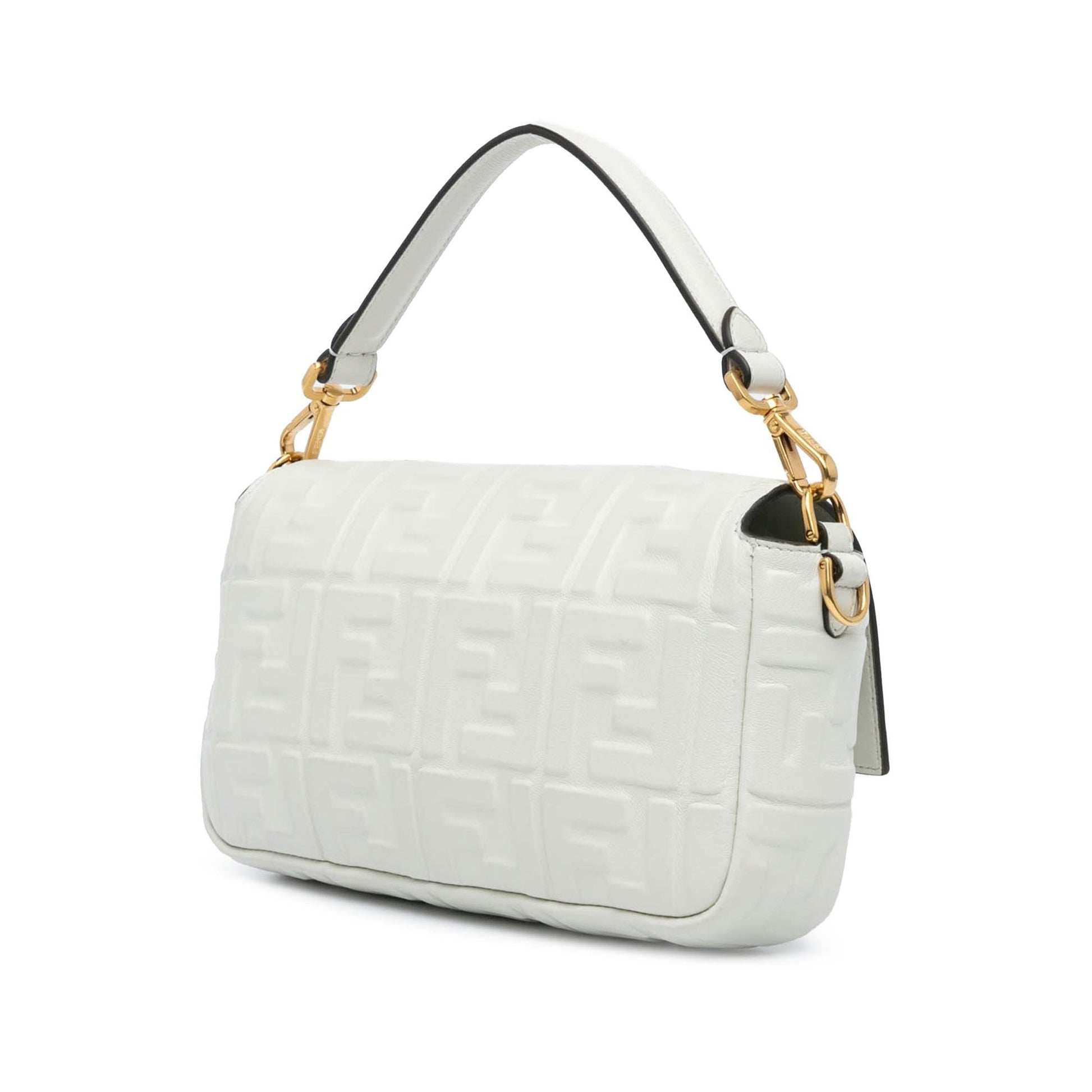 Fendi Zucca Baguette Satchel Leather Embossed Satchel Bag Satchel Shg Sozxyl
