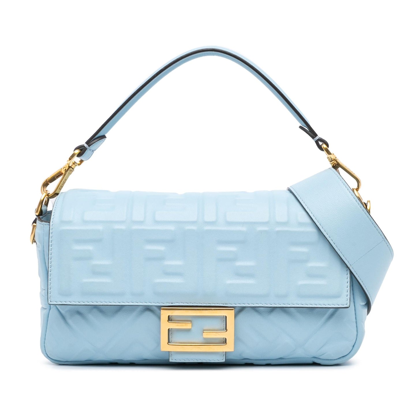Fendi Zucca Baguette Satchel Leather Embossed Satchel Bag Satchel Shg 3T588T