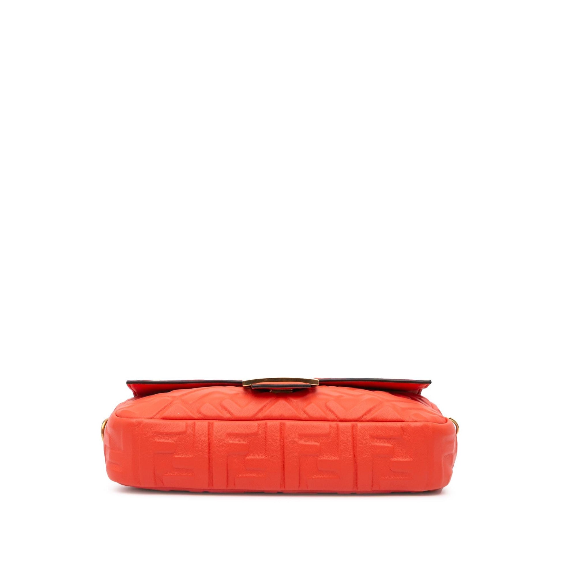 Fendi Zucca Baguette Satchel Leather Embossed Satchel Bag Baguette Satchel 3