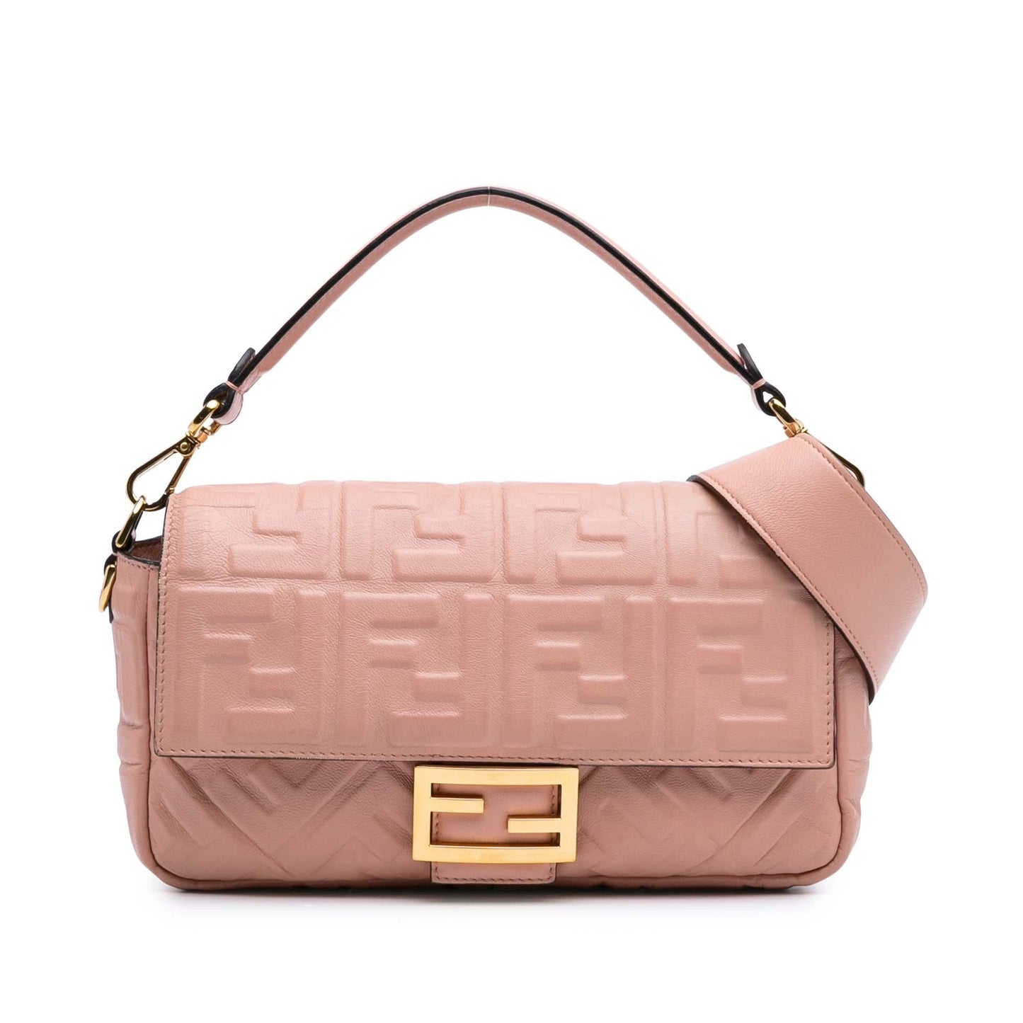Fendi Zucca Baguette Satchel Leather Embossed Satchel Bag Baguette Satchel 4