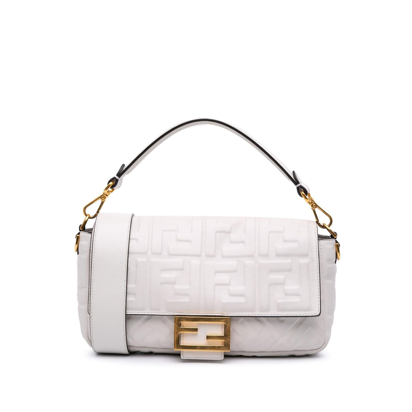 Fendi Zucca Baguette Satchel Leather Embossed Satchel Bag Baguette Satchel 5