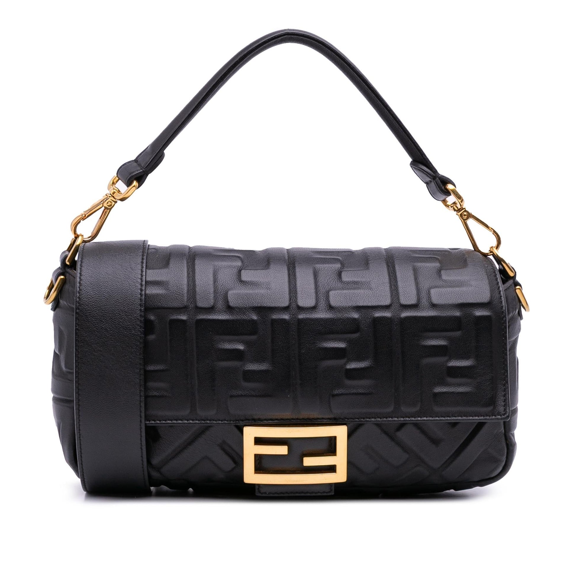 Fendi Zucca Baguette Satchel Leather Embossed Satchel Bag Baguette Satchel 9