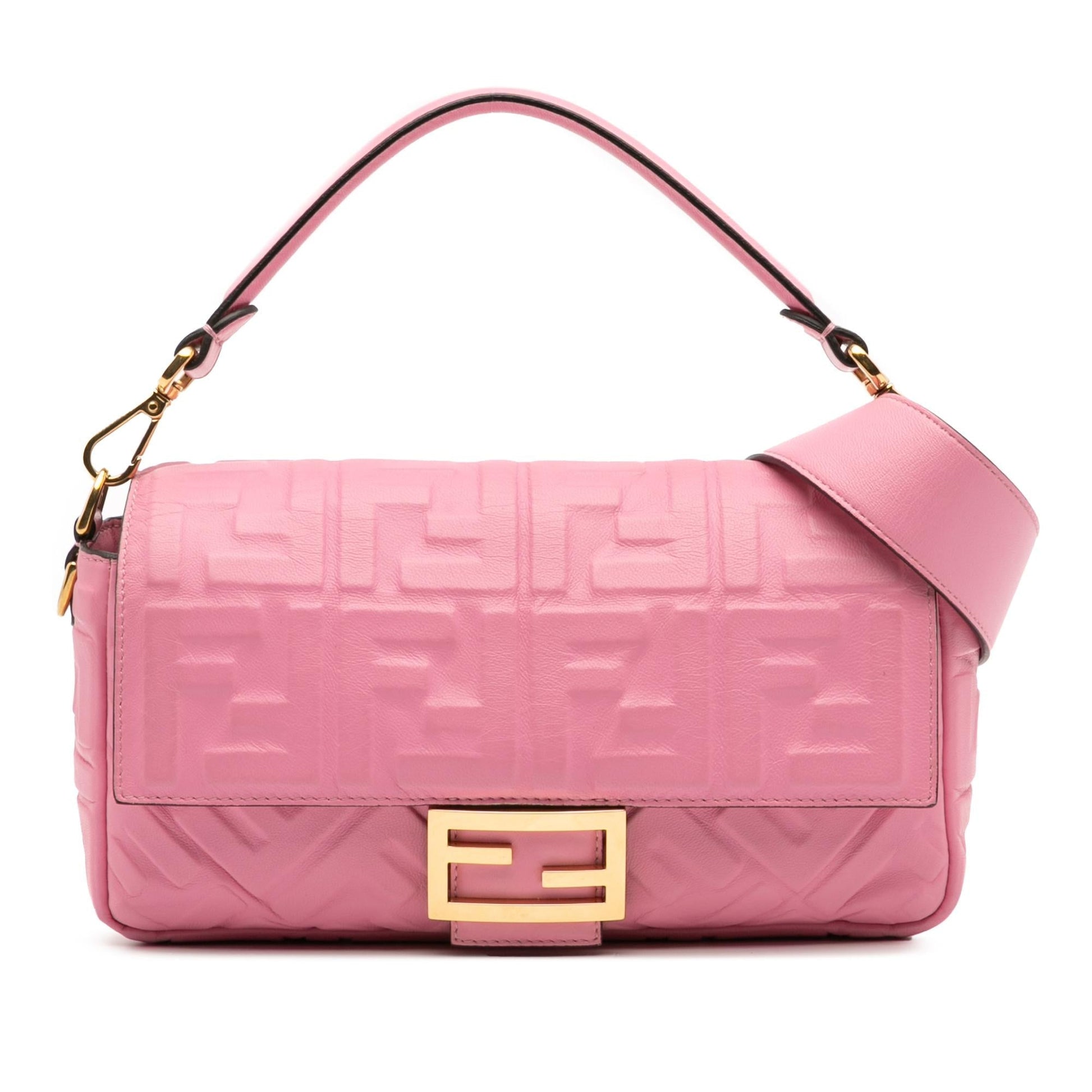 Fendi Zucca Baguette Satchel Leather Embossed Satchel Bag Baguette Satchel 10