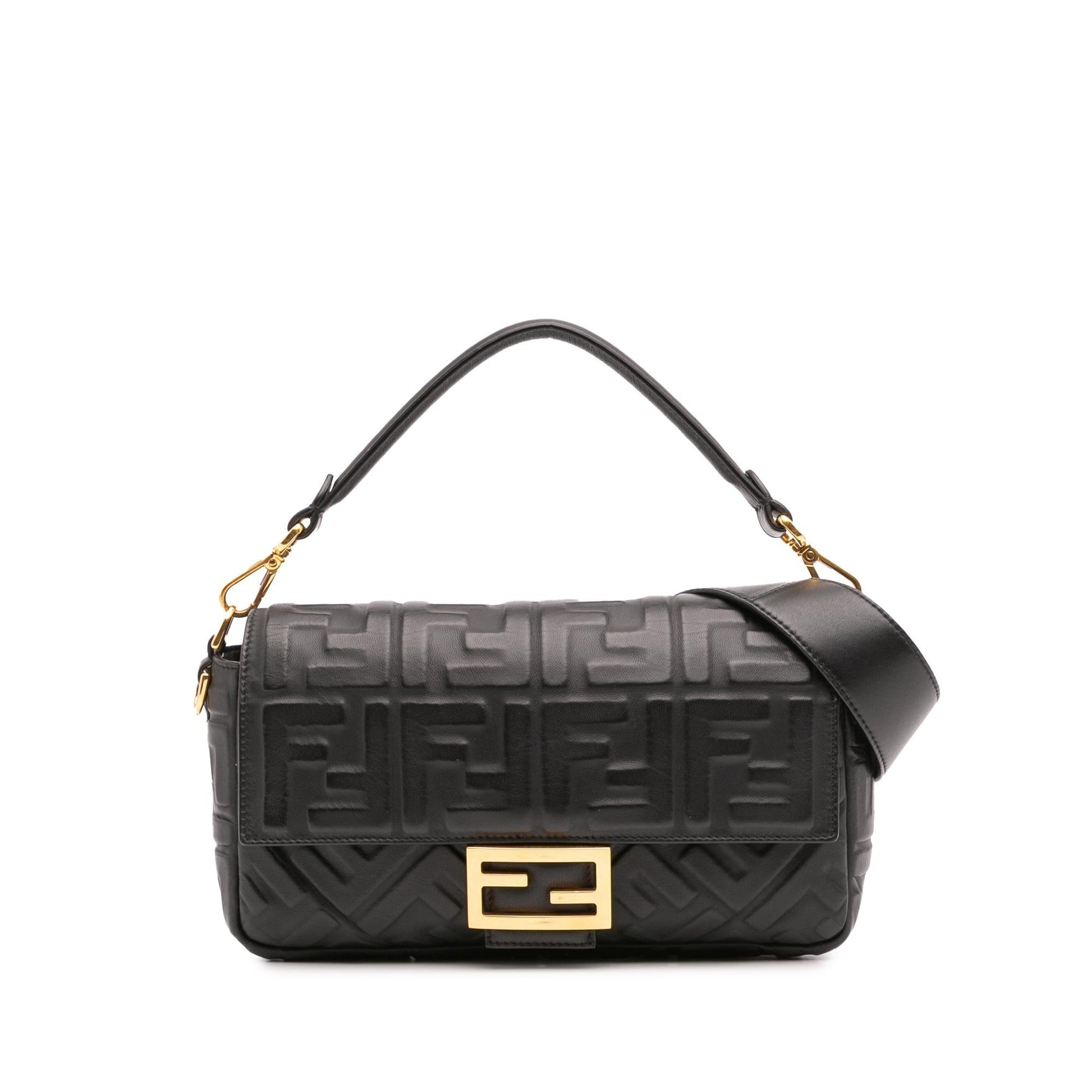 Fendi Zucca Baguette Satchel Leather Embossed Satchel Bag Baguette Satchel 11